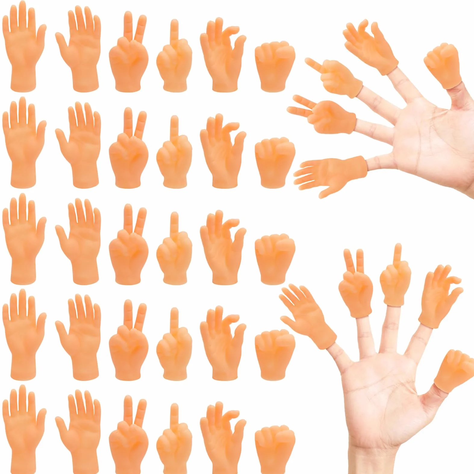 Mini Mani, 30 Pezzi Mani Minuscole Tiny Hands, Piccole Mani Manine Marionette da Dito, Mini Mani delle Dita per Famiglia Amico Giochi Festa Animale Domestico