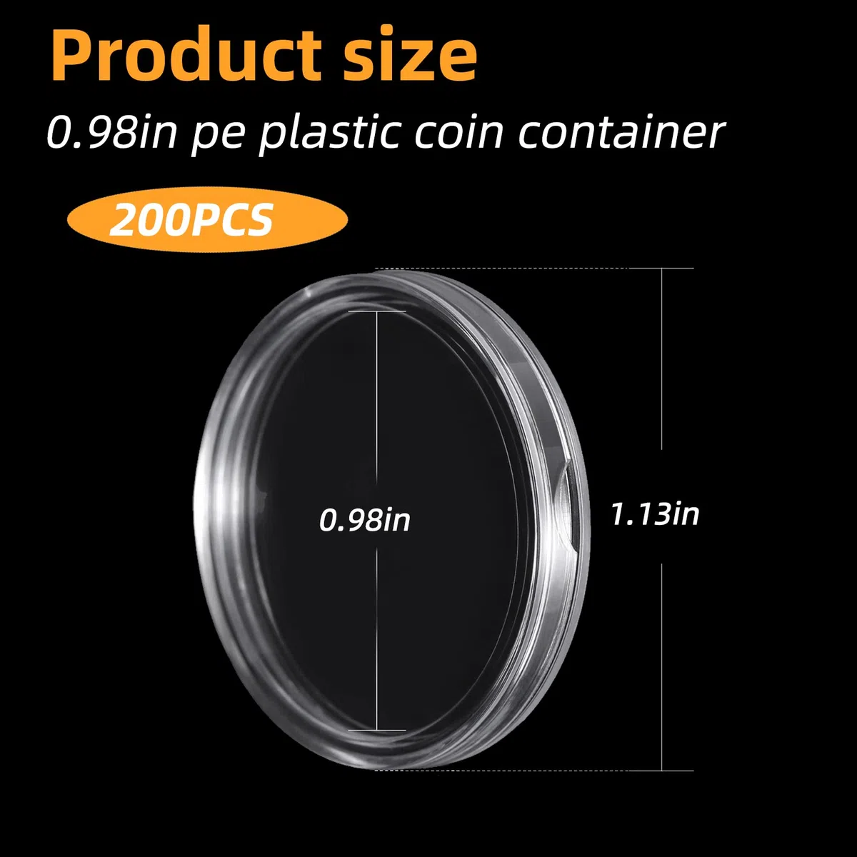 XZEIT 200 Pezzi Custodie per Monete 25mm Monete di Collezione in Plastica Capsule di Monete Rotonde Trasparente con Scatola Organizzatore per La Raccolta di Monete