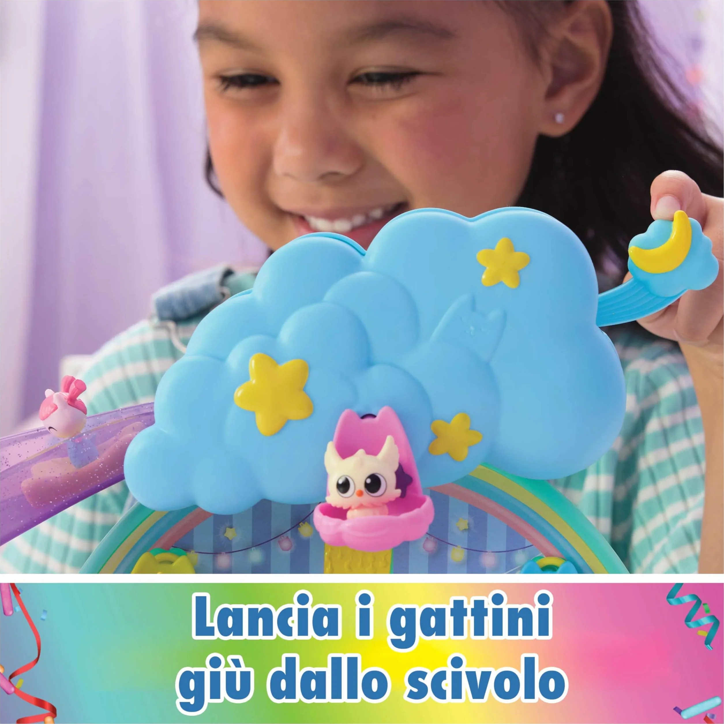 Gabby's Dollhouse, Stanza dei Giochi dell'Asilo Gatto-Orecchio, Set di Gioco da 17 Pezzi con 4 Personaggi e Mobili per la Casa delle Bambole, Giocattoli per Bambine e Bambini, 3+ Anni
