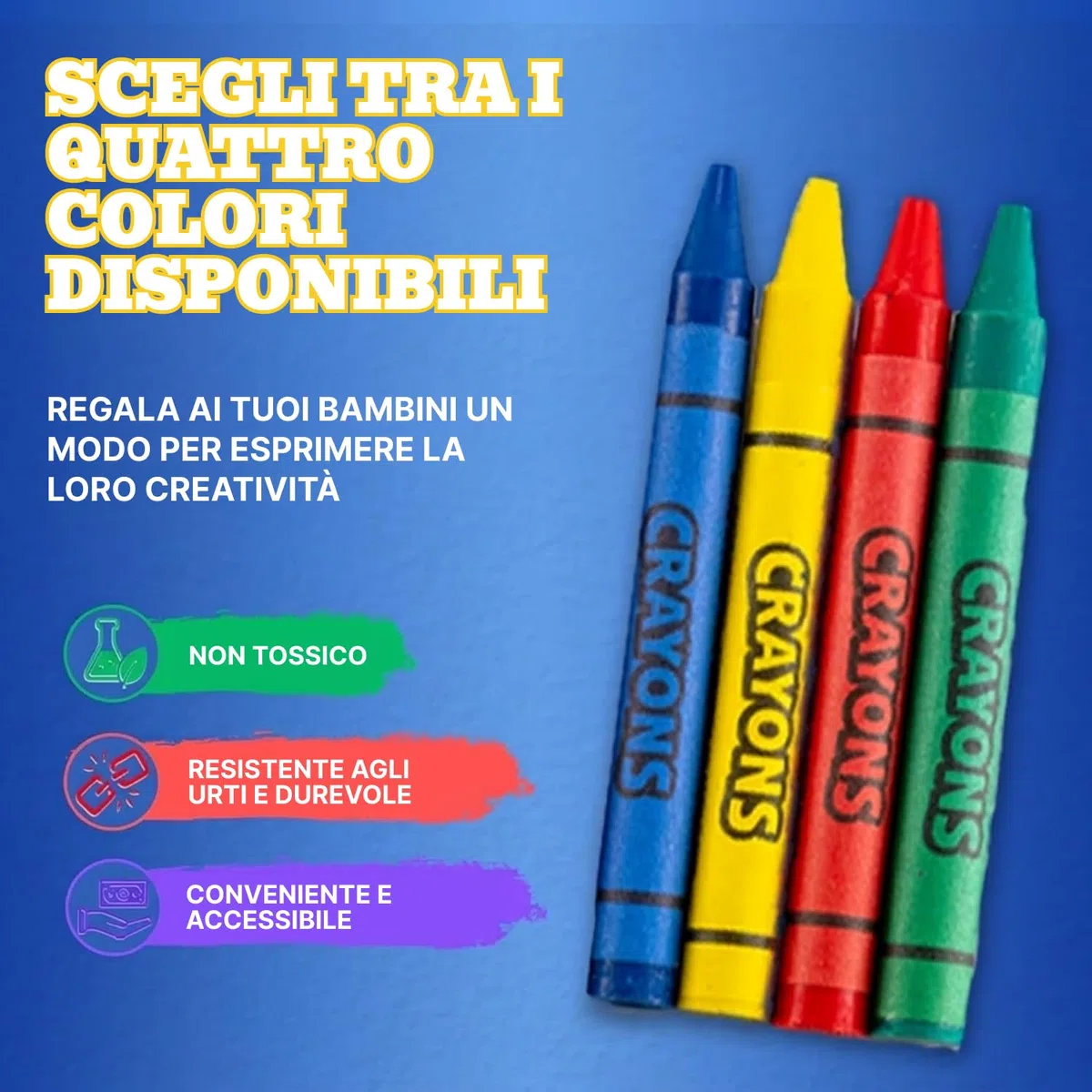 Bedwina Pastelli Bulk – 288 pastelli (72 confezioni da 4), colori premium atossici per bambini, bomboniere, ristoranti, premi, sacchetti regalo e calze di Natale