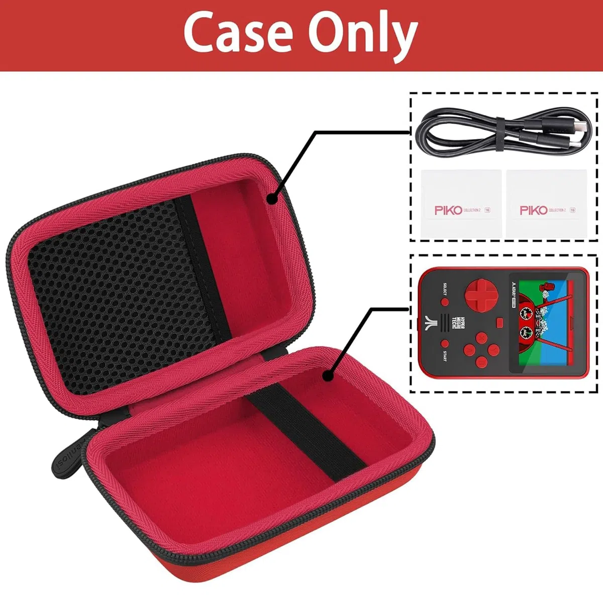 Aenllosi per Blaze Neo Geo/Technos/Atari/Taito/Capcom Super Pocket Dispositivo di gioco portatile Custodia rigida protettiva, rossa, solo custodia