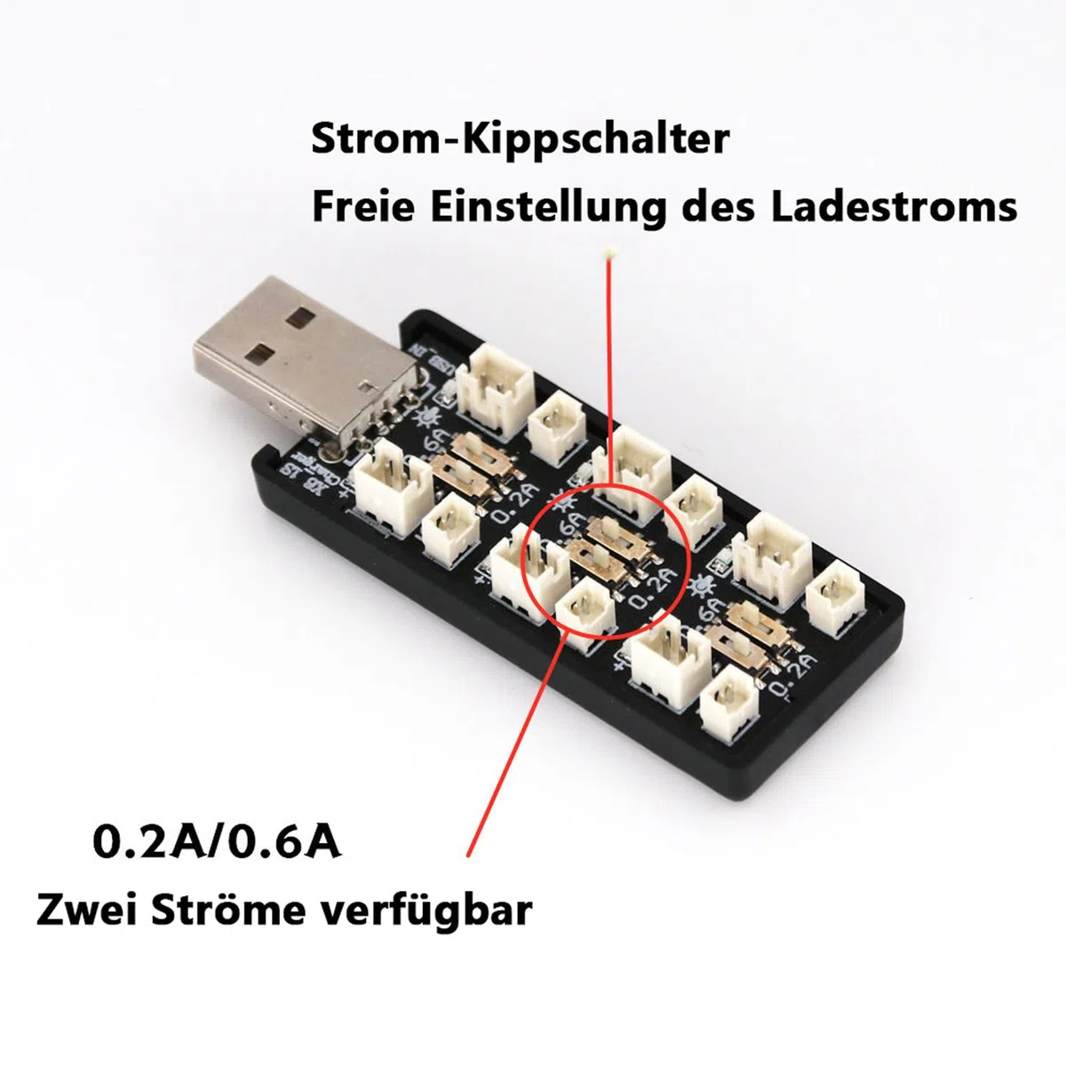 Caricatore USB 1S LiPo 3,7/4,20V 3,8/4,35V 6 canali 1S LiHV Caricabatterie per batteria FPV Plus Micro JST 1.25 JST-PH 2.0 mCX Spina mCPX (3,7/4,20V)