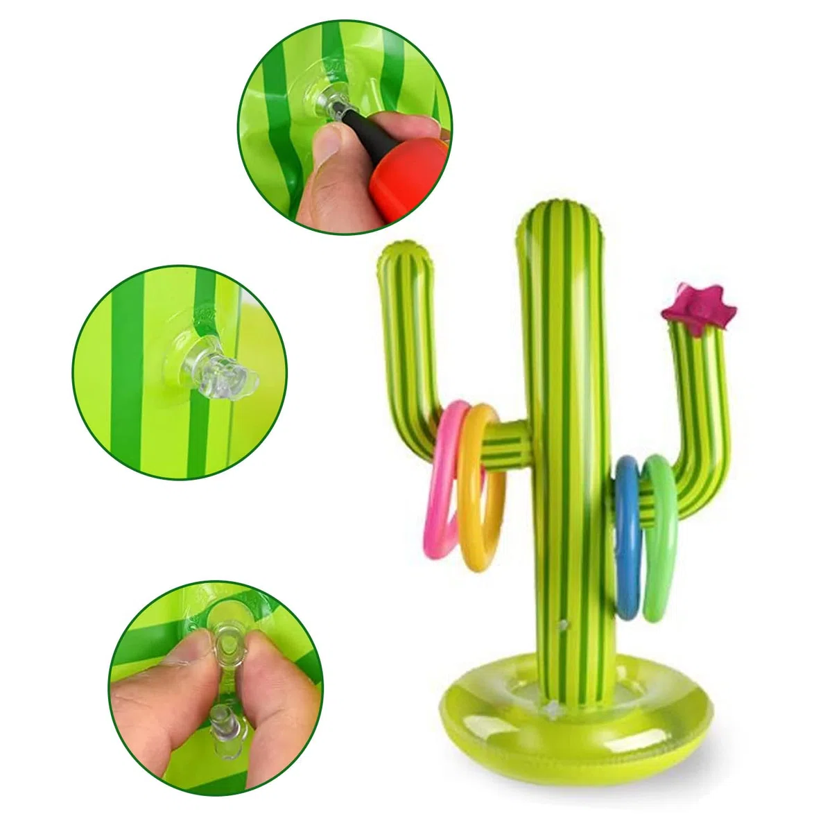 Set Giocattoli Gonfiabili Piscina, Cactus Gonfiabile per Le Feste Estive, Divertimento in Acqua , per Bambini, Adulti