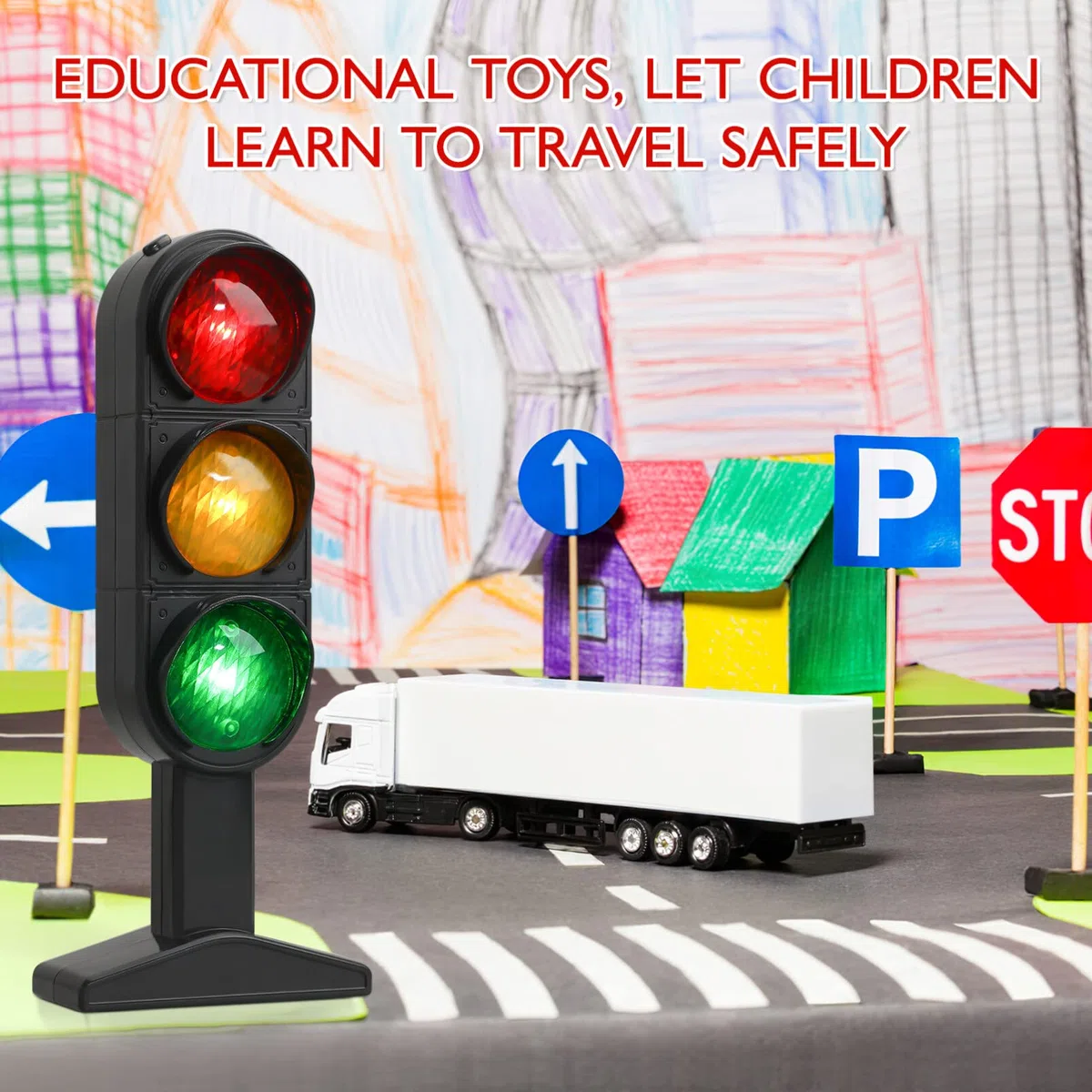 STOBOK 1Pcs Mini Semaforo Giocattolo Per Bambini Semaforo Lampada Semaforo Modello Semaforo Giocattolo Precoce Educazione Alla Sicurezza Pretend Play Playset Regali Di Compleanno Per