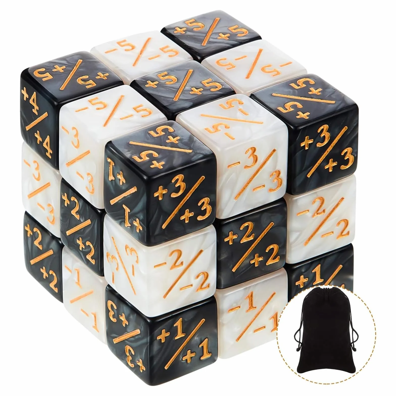 24 Pezzi Contatori di Dadi MTG di Gettone Dadi Fedeltà D6 Cubo con Borse Compatibile con MTG, CCG, Accessori per Gioco di Carte, 2 Stili