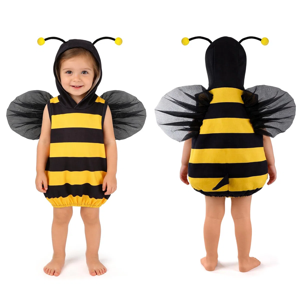 Costume da Ape Dinosauro per Bambino Bambina Body Pagliaccetto Tutina Bebè Vestito Carnevale Halloween Feste 0-3 Anni