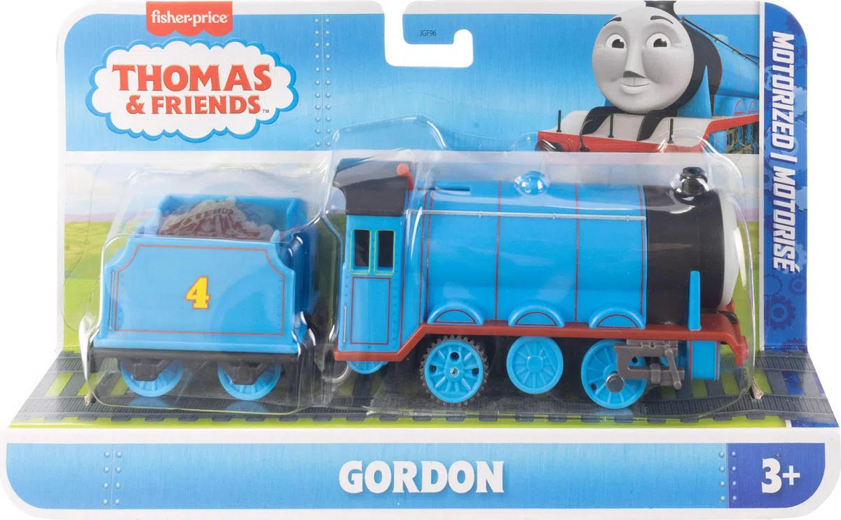 Il Trenino Thomas - Gordon, locomotiva e vagone merci in metallo motorizzati con alimentazione a pile, personaggio della serie Classica, giocattolo per bambini, 3+ anni, JGF96