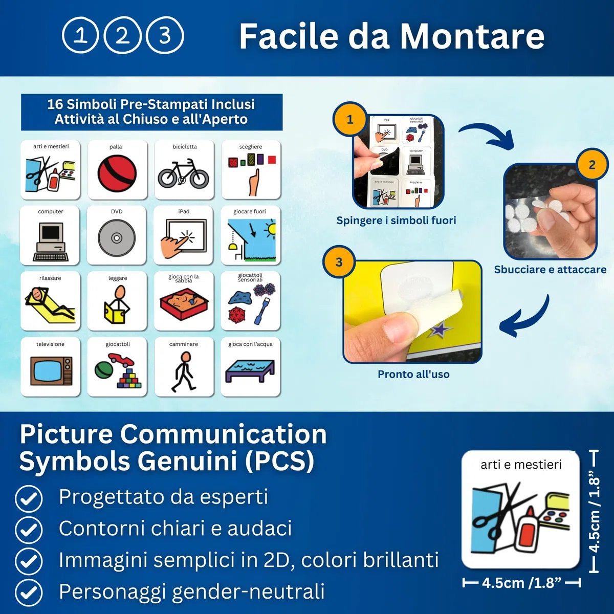 Autism Supplies and Developments Scelta attività - Agenda Visiva Bambini Autismo – 16 Flashcards – CAA Giochi Montessori/Educativi – Ludattica – Regali Autistici – Italiano