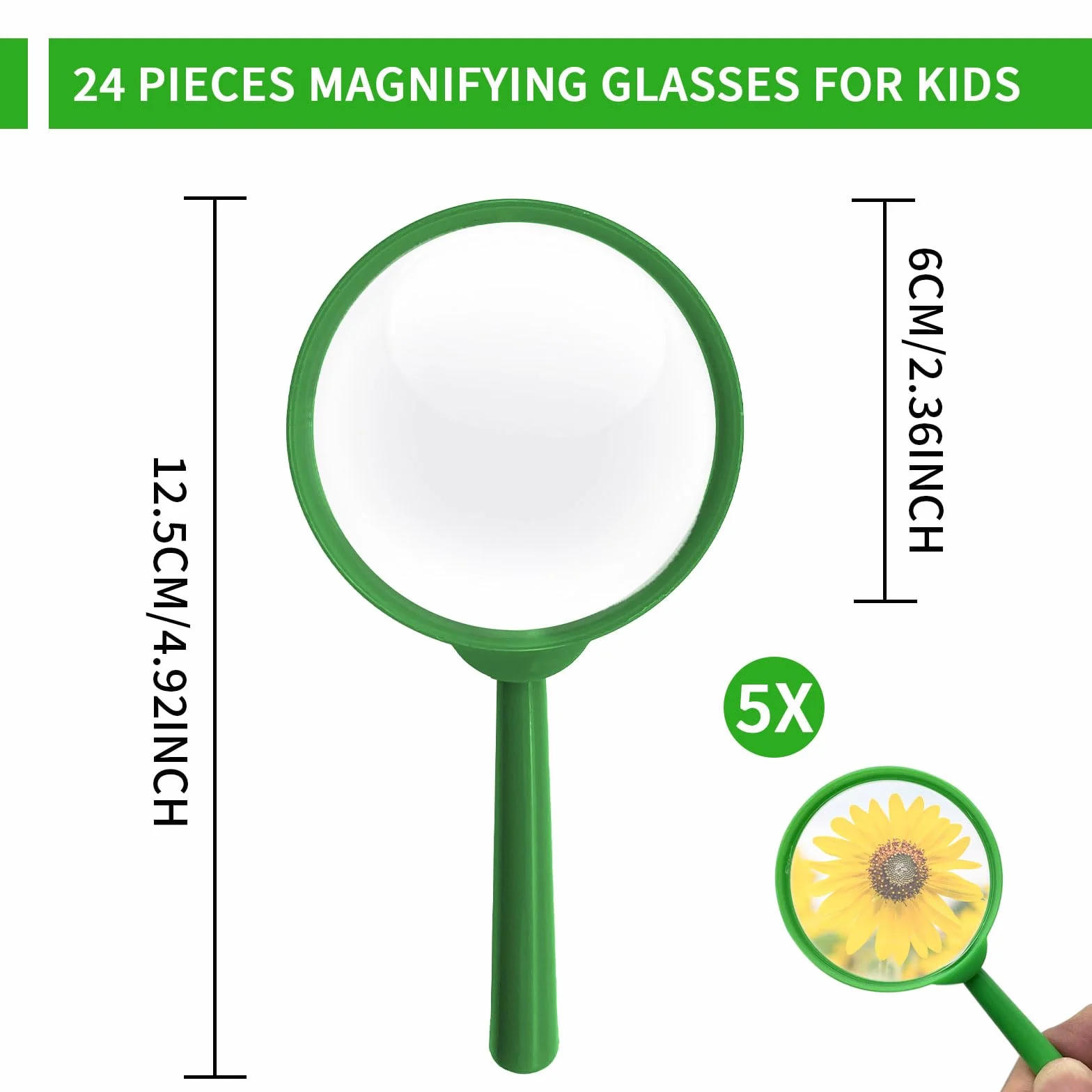 Lente di ingrandimento per bambini, 24 pezzi, per bambini, lente d'ingrandimento per bambini, idea regalo di compleanno per bambini (8 colori)