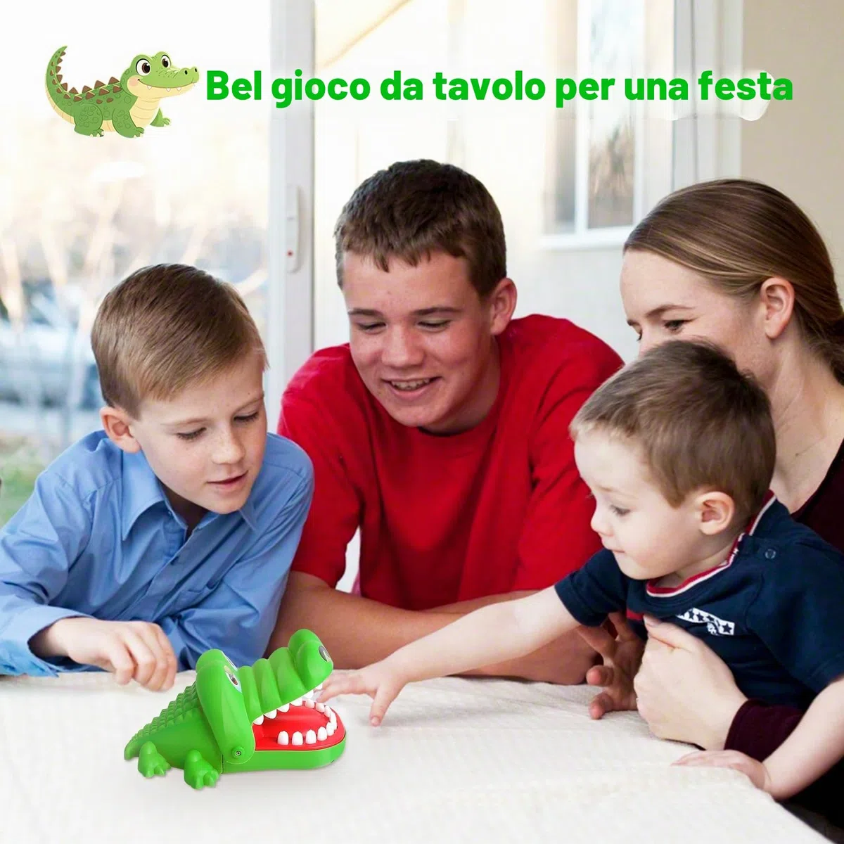 Gioco del Coccodrillo Croco Doc Giocattolo Coccodrillo Denti, Azione e Abilità per di Famiglia, Metti alla Prova la Tua Fortuna, per Bambini, per Feste (L)