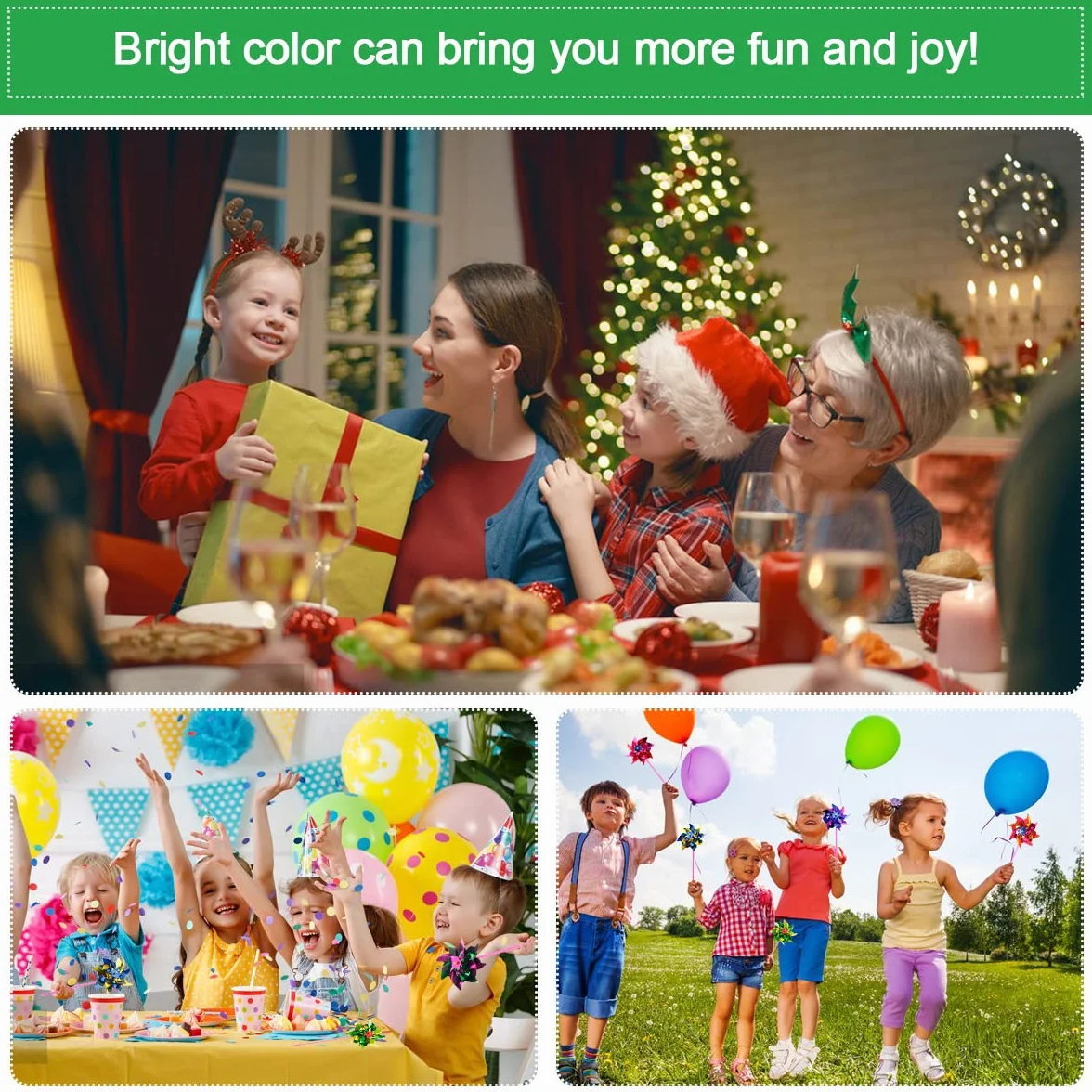 QINERSAW 100 Pezzi Girandole Colorate Girandole in Plastica Arcobaleno Girandole da Giardino Girandole Bambini per Prato da Giardino, Fai da te, per Feste di Bambini