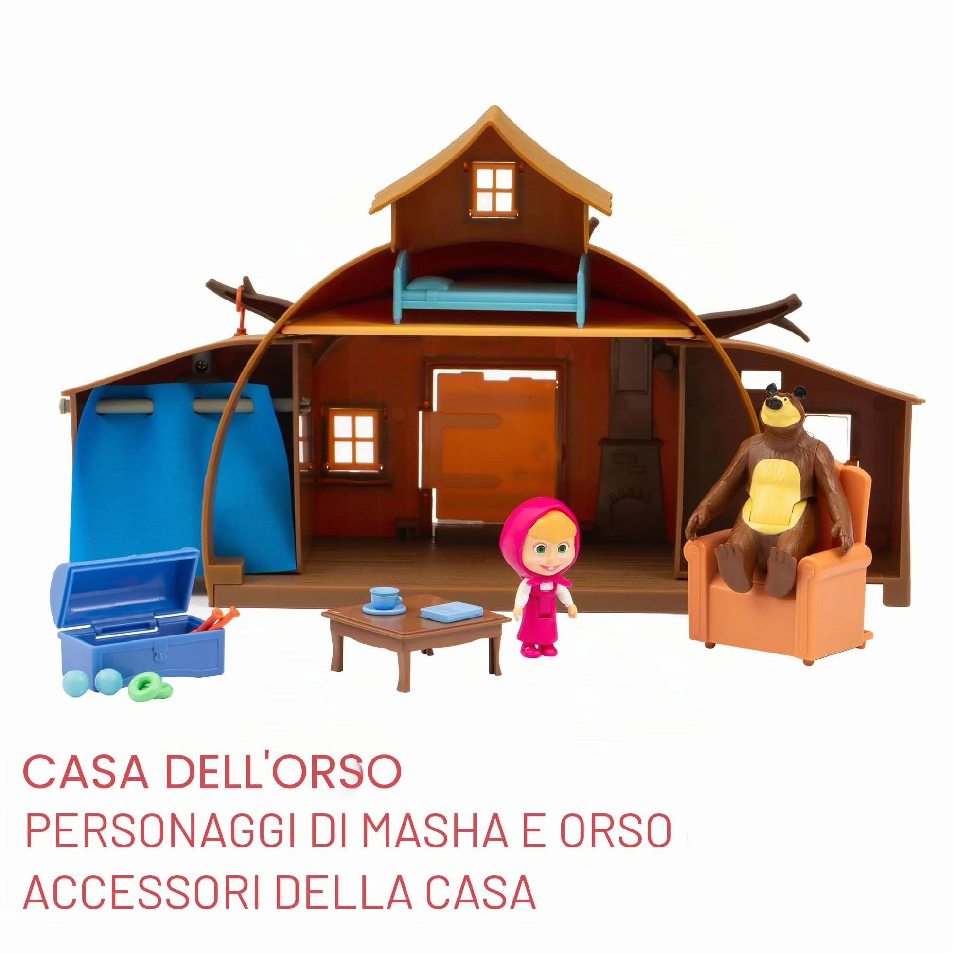 Giochi Preziosi Masha E Orso - Casa Di Orso Playset Ricca Di Accessori E Con I Personaggi Articolati Di Masha E Orso Inclusi, Per Bambini A Partire Dai 3 Anni