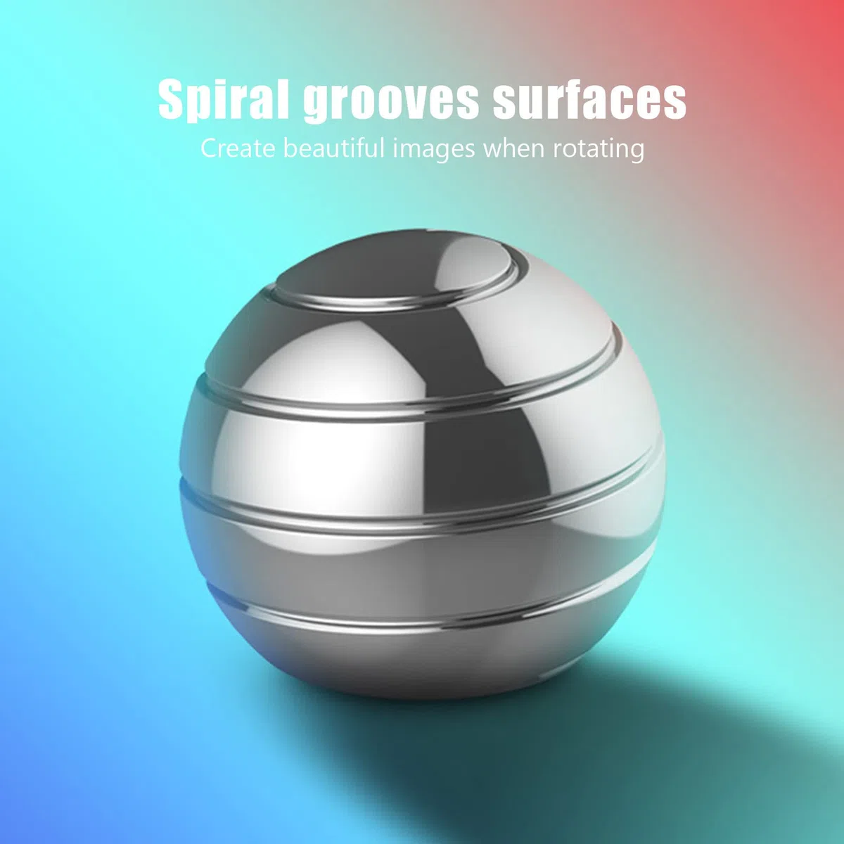 Sfera Rotante del Giroscopio, Diametro di 1,77 Pollici Allevia l'ansia Belle Immagini Decompressione della Lega Giroscopio a Sfera Scanalature a Spirale Robusto per l'ufficio