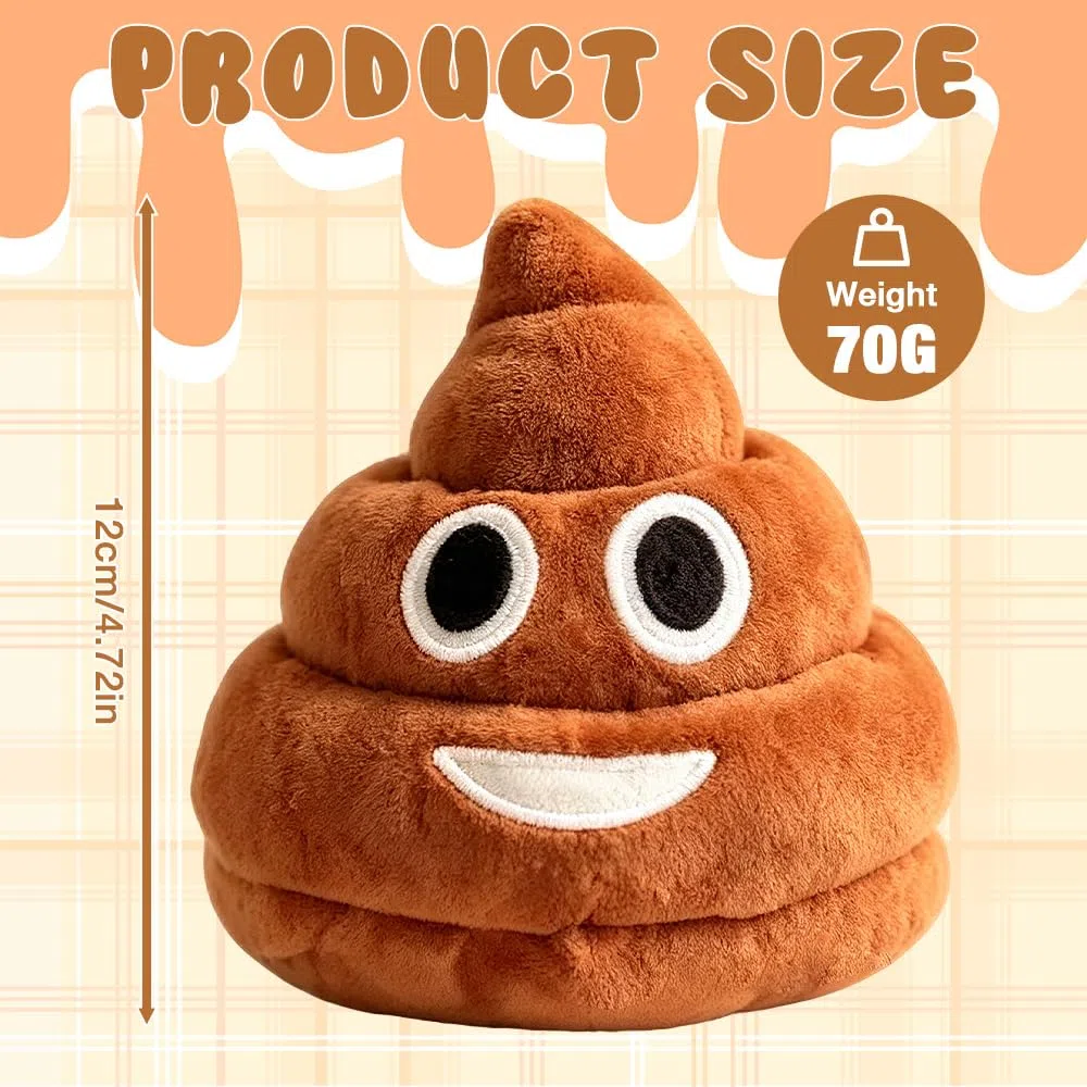 Mineup Poop Plush Pillow, 12cm Divertente Peluche Parlante a Forma Di Cacca- Emette Suoni Scoreggia, Poop Cuscino in Peluche Con Oltre 7 Diversi Suoni Di Scoreggia, Datto Ad Animali, Bambini e Adulti