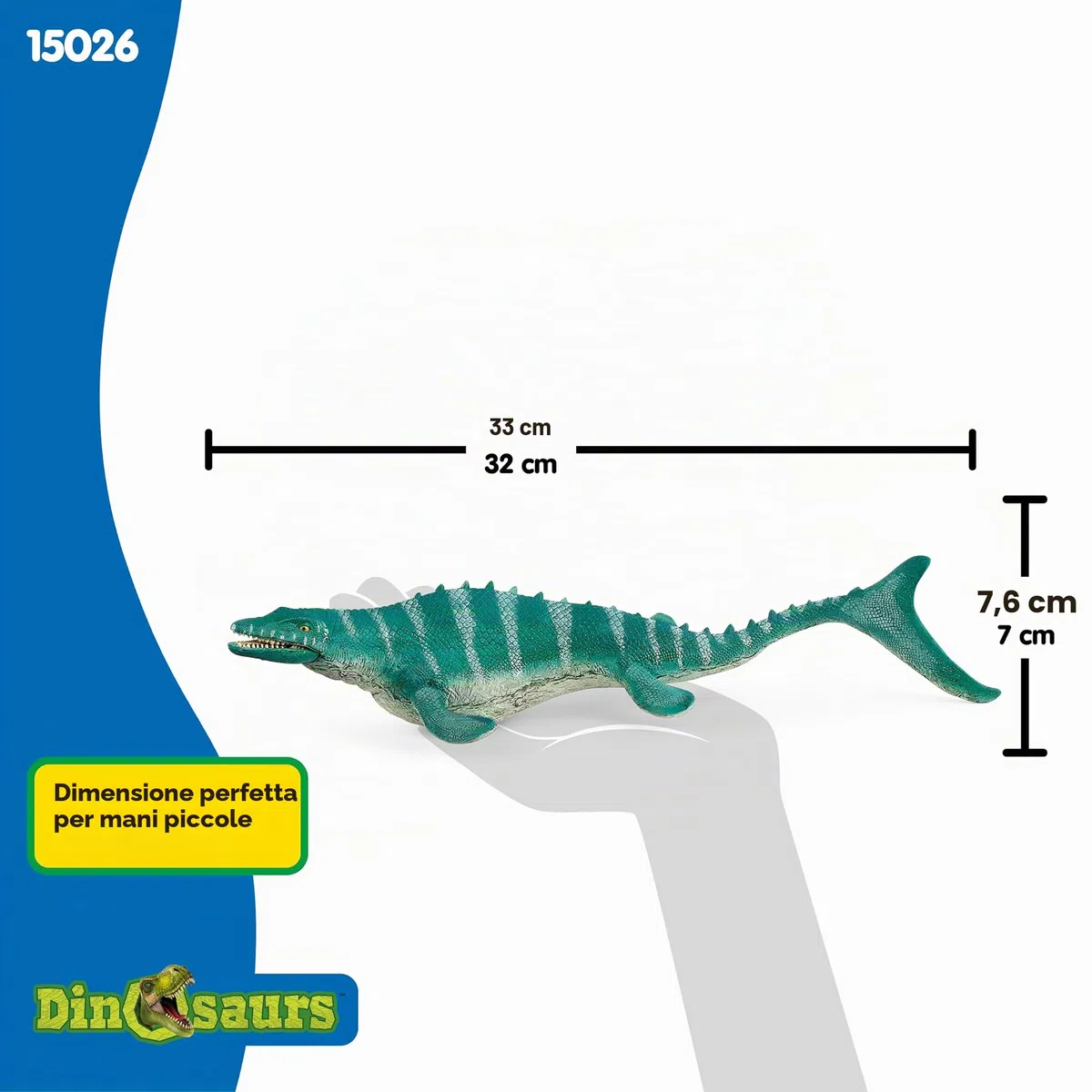SCHLEICH DINOSAURS | Mosasaurus 15026 | dinosauro dettagliato con mascella mobile | figura da collezione di alta qualità | regalo per bambine e bambini | giocattolo dai 3 anni | 32 x 12 x 7 cm