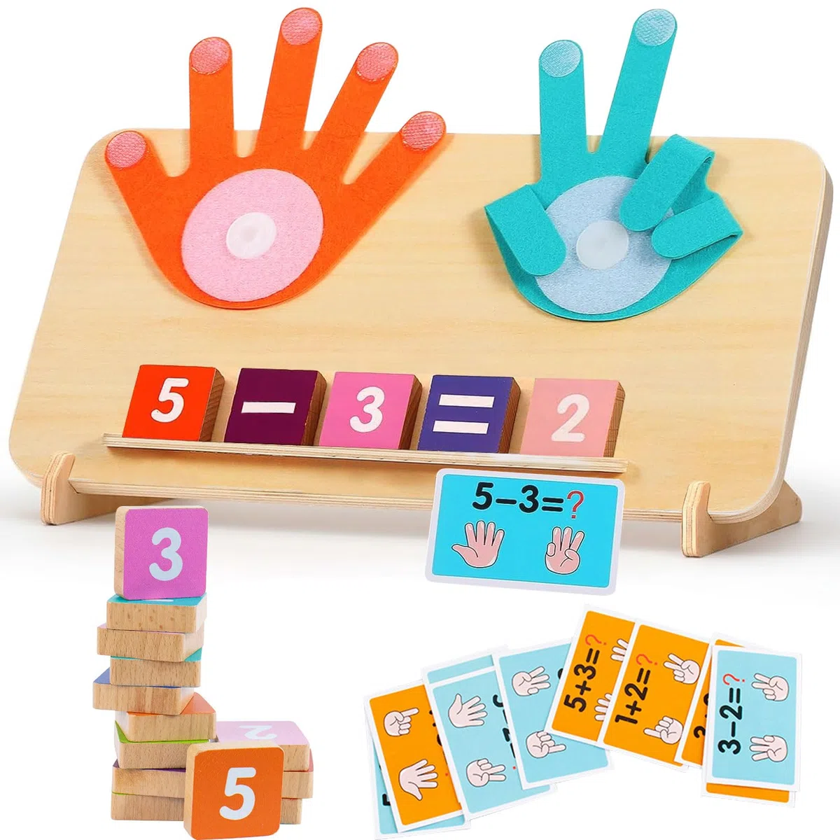 Giocattoli di Matematica in Legno, Giochi Montessori, Giochi Matematici per Imparare a Contare, Addizione e Sottrazione, Apprendimento dei Numeri, Giocattolo Educativo Regalo per 3-6 Anni Bambini