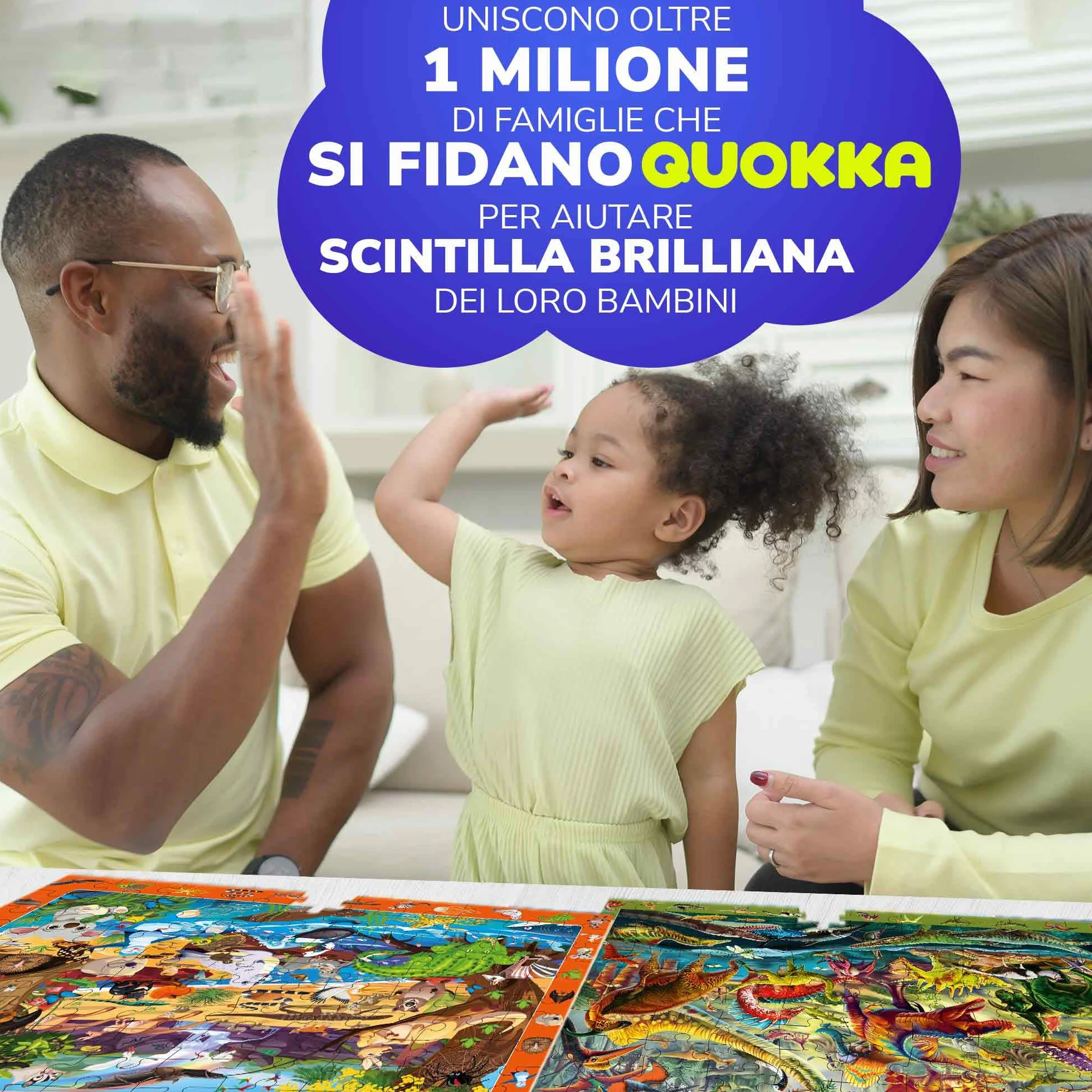 Puzzle da 100 Pezzi per Bambini 3 4 5 Anni - Set di 3 Puzzle da Pavimento Giganti - Impara Animali e Insetti della Foresta Oceanica - Giocattoli Educativi per Ragazzi e Ragazze dai 6 ai 7 Anni