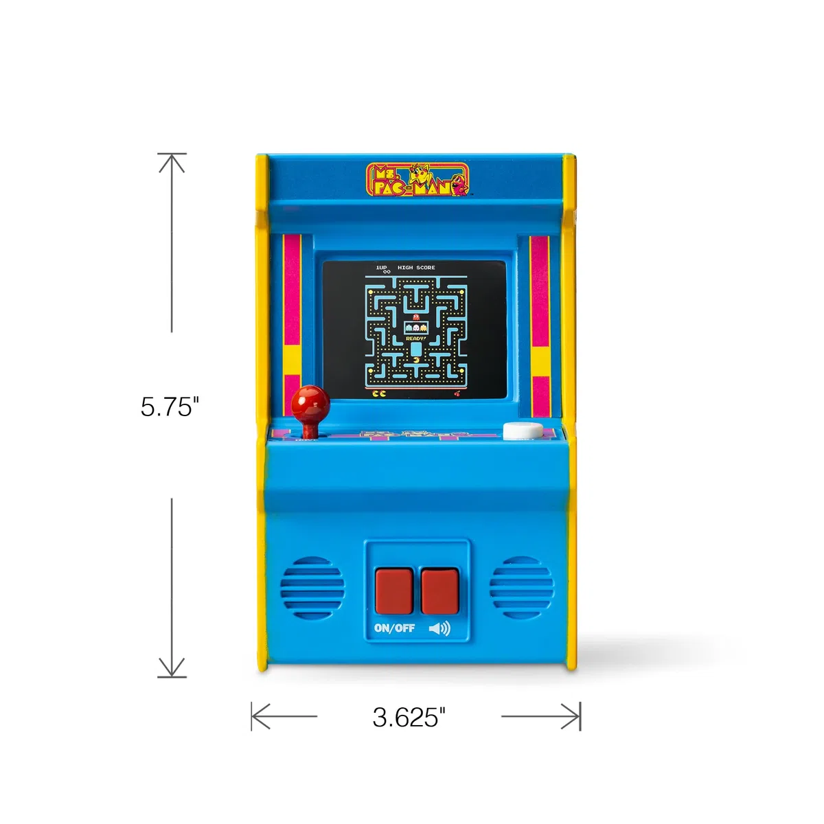 Basic Fun Arcade Classics Ms. Pac-Man - Console da Tavolo Retrò con Schermo TFT