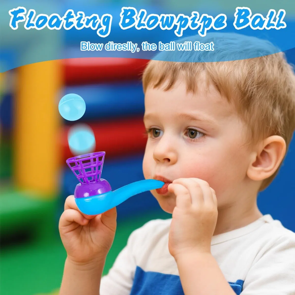 15 Pezzi Soffiaggio Palla Tubo Giocattolo, Palline Galleggianti per Pipe, Palline Che Soffia Giocattoli, Tubo di Soffiaggio Galleggiante, Giocattolo Giocattoli Per Bambini, per Feste(Colore Casuale)