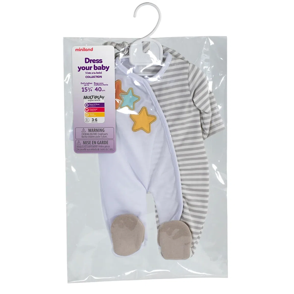 Miniland - Tutina beige, vestiti per bambole da 40 cm, 31220