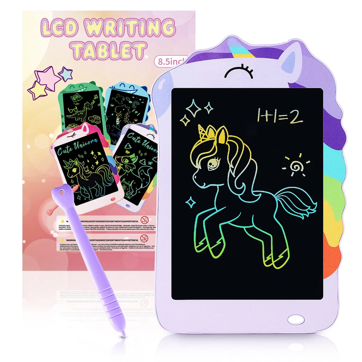 LCD Doodle Board Viola Unicorno Scrivere Tablet
