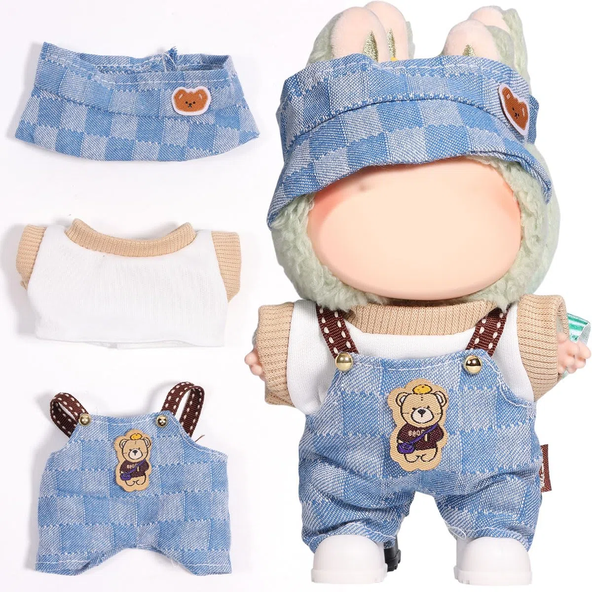 AICase per vestiti Labubu/per abiti Labubu, set di vestiti per bambola Lububu da 17 cm, set di 3 pezzi di abbigliamento per LA BUBU, accessori eleganti e adorabili per bambole (senza bambola) (D_Style