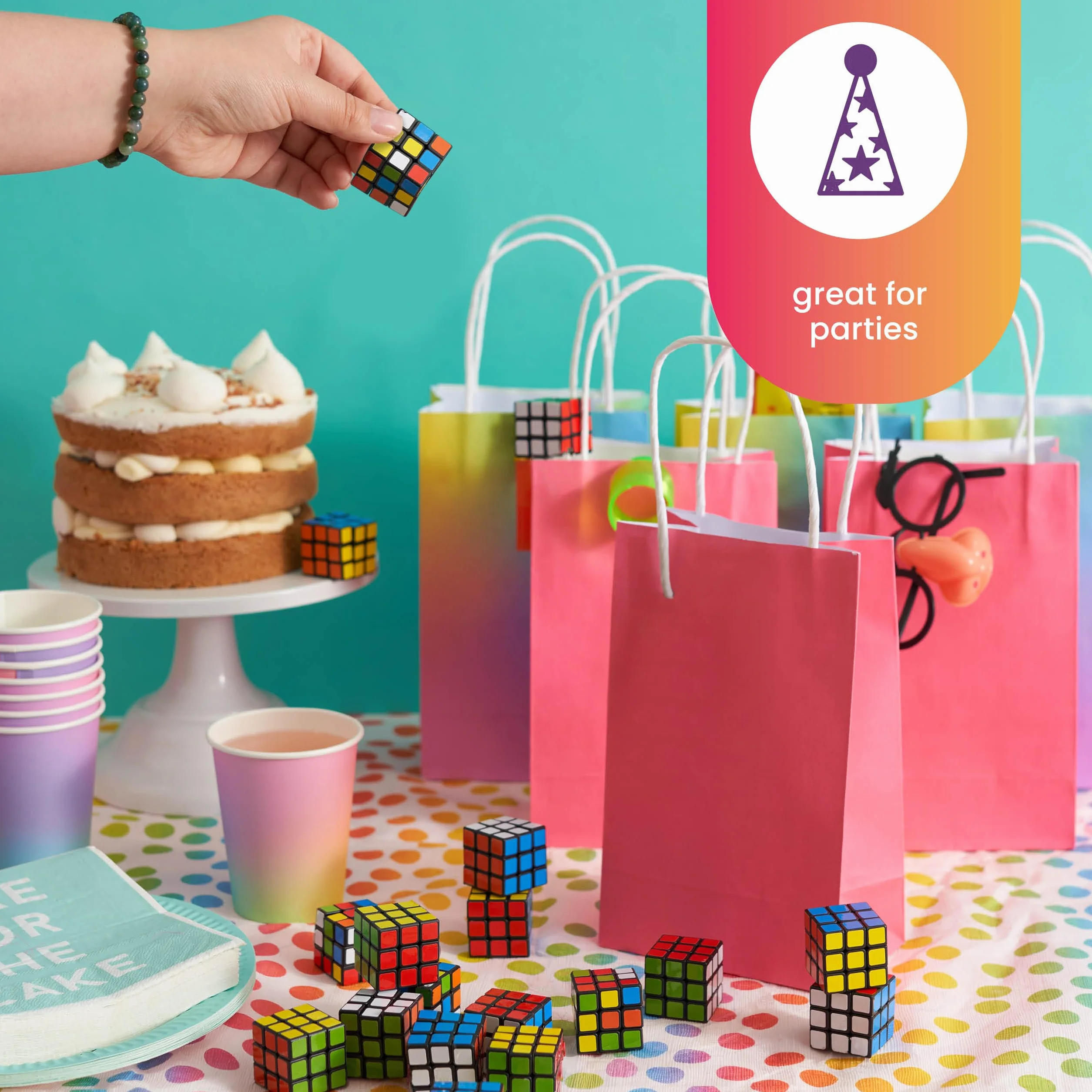 THE TWIDDLERS - 30 Puzzle Cubo Fidget Toys, 3x3 - Cubo di Velocità, Perfetti come mini giochi per bambini per riempire i sacchetti delle feste, rompicapo Multipack Premi per la classe - 3cm