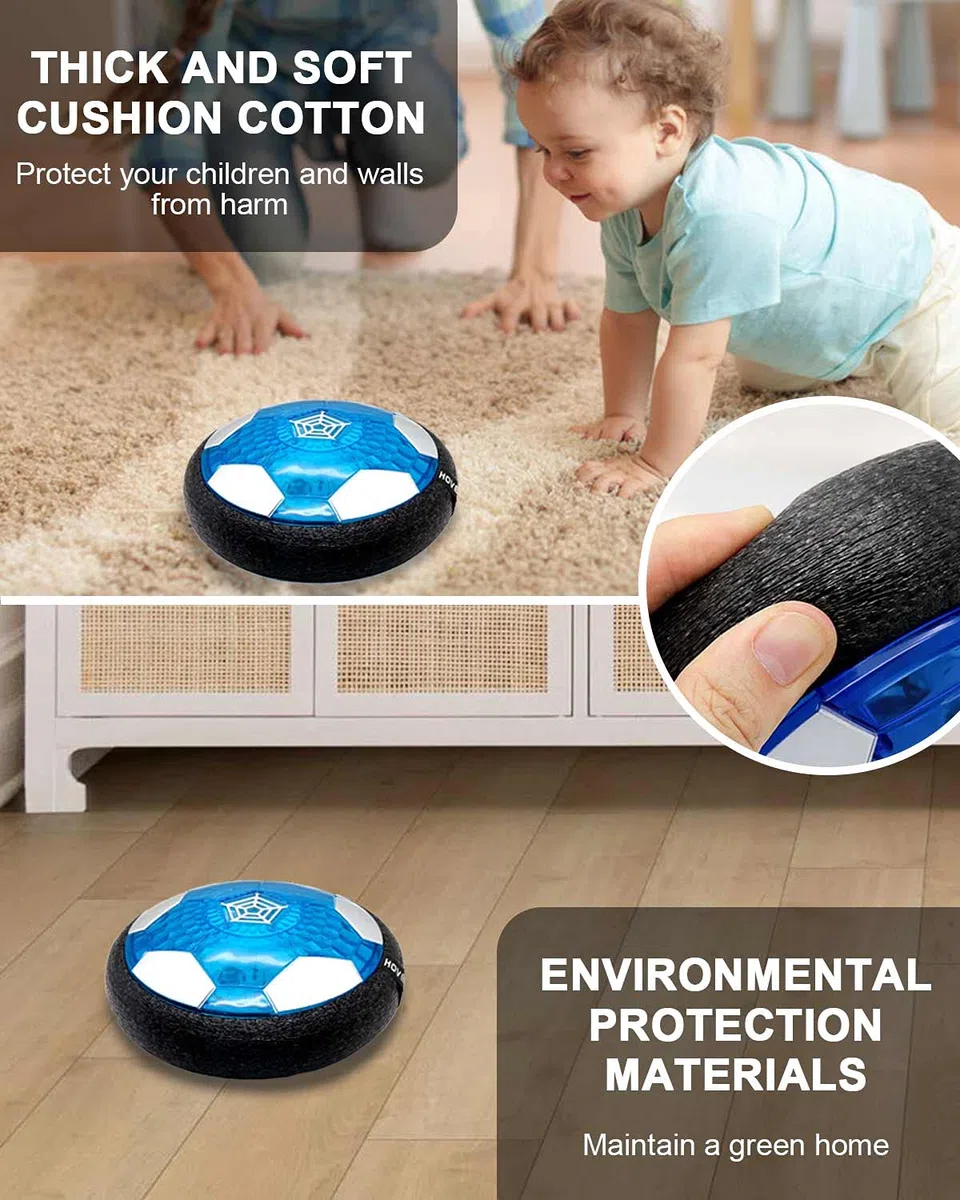 Maxesla Pallone Calcio Fluttuante Ricaricabile, Pallone Fluttuante con LED Luce Air Power Soccer Disc da Allenamento in Schiuma Morbida Paraurti per Indoor & Outdoor, Giocattoli Sportivi per Bambini
