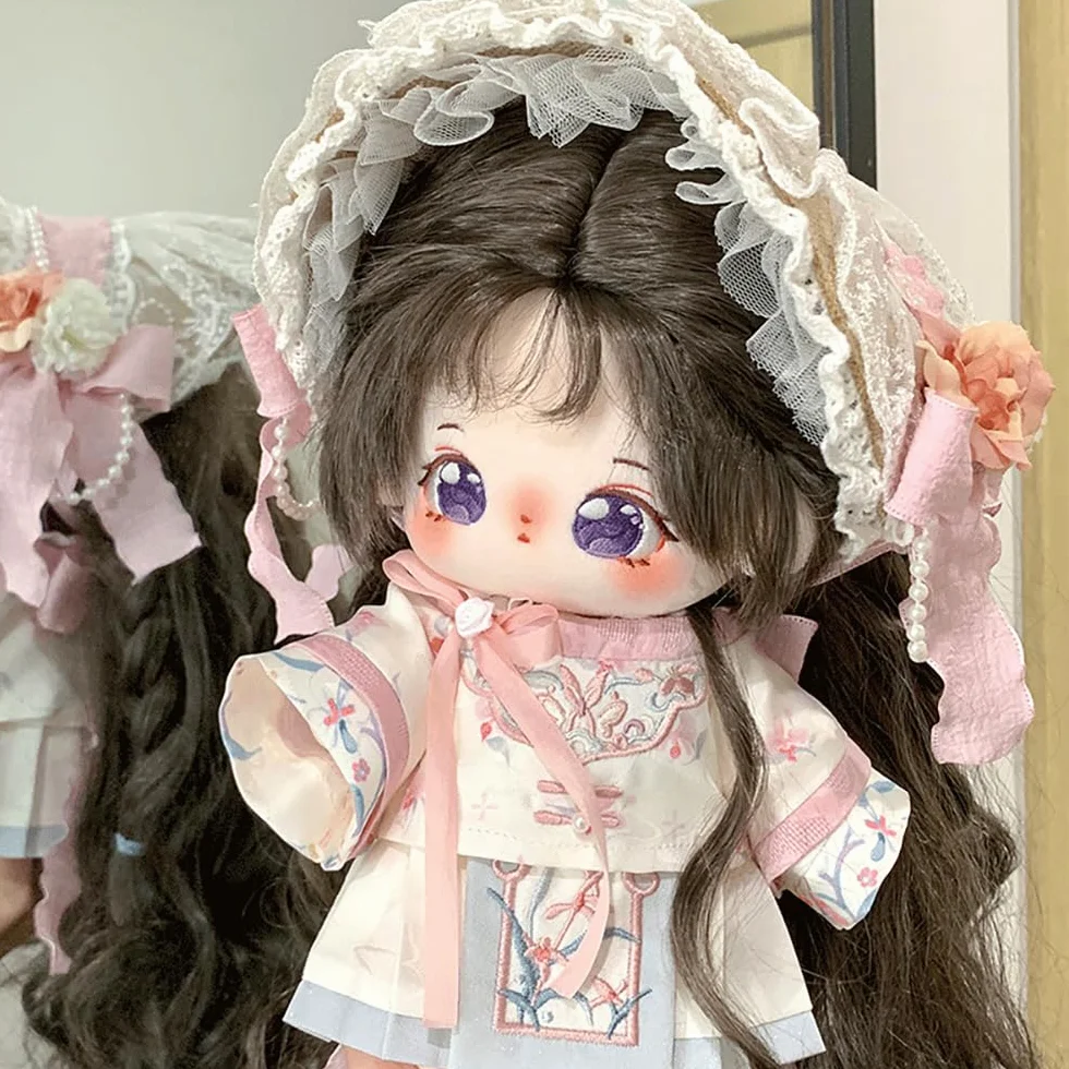 niannyyhouse Bambola di peluche da 20 cm, vestito, cappotto, gonna, stile antico Hanfu, 20,3 cm, bambola di peluche Dressup (A1)
