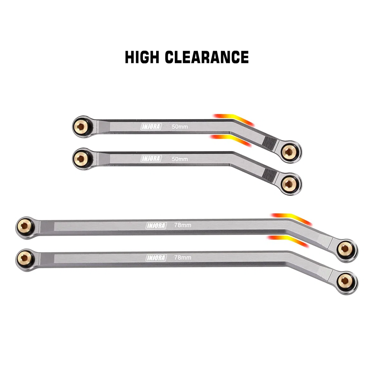INJORA CNC Alluminio Links Set Liquidazione Elevata 4 Links Set per 1/24 RC Crawler Car Axial SCX24 Gladiator AXI00005, 8PCS(Grigio)