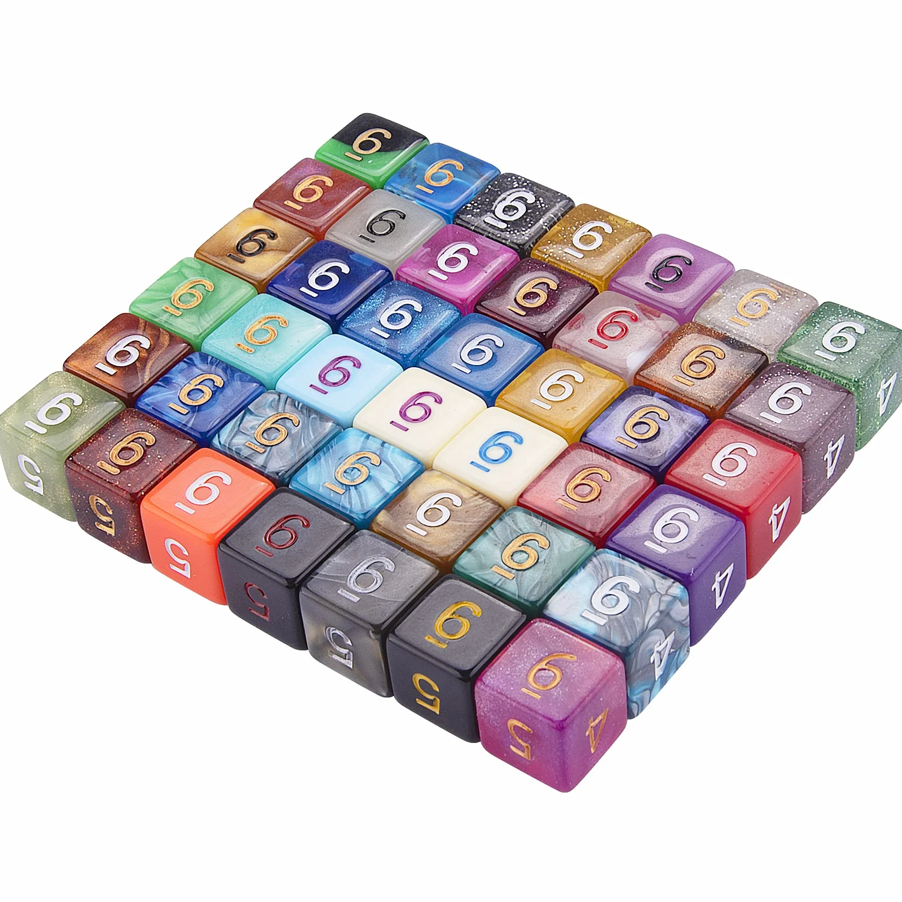 SIQUK Set di 42 dadi colorati a 6 lati per DND, MPG, MTG e Dungeons & Dragons