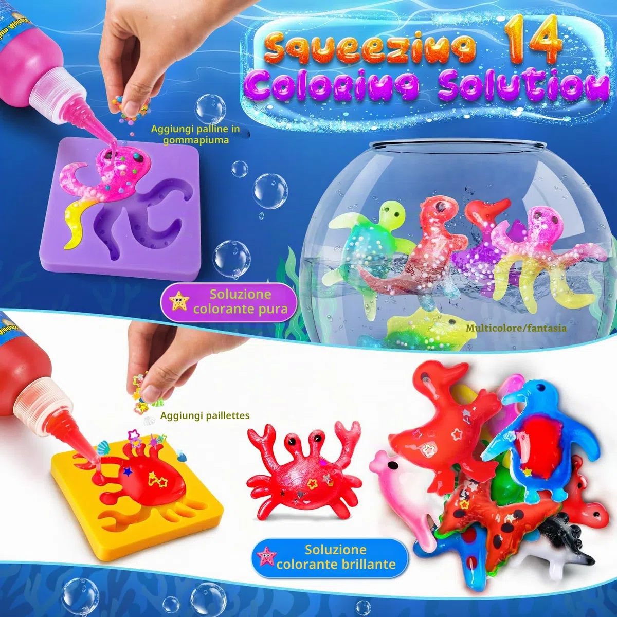 JOPSHEEN Magic Water Elf, 14 Colori Magico Acqua Fairy Gel per Bambini, Attivita Creative Bambino, DIY Giocattolo Fatto a Mano per Ragazzi e Ragazze