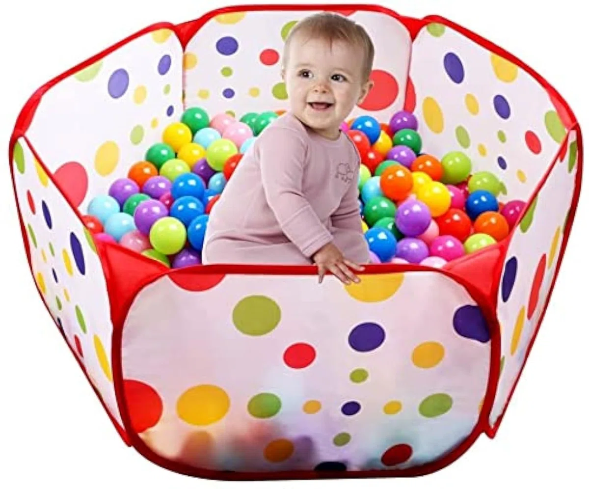 EocuSun, grande box per palline per bambini, per interni ed esterni, con borsa portaoggetti con cerniera, realizzata da EocuSun, palline non incluse (rosso)