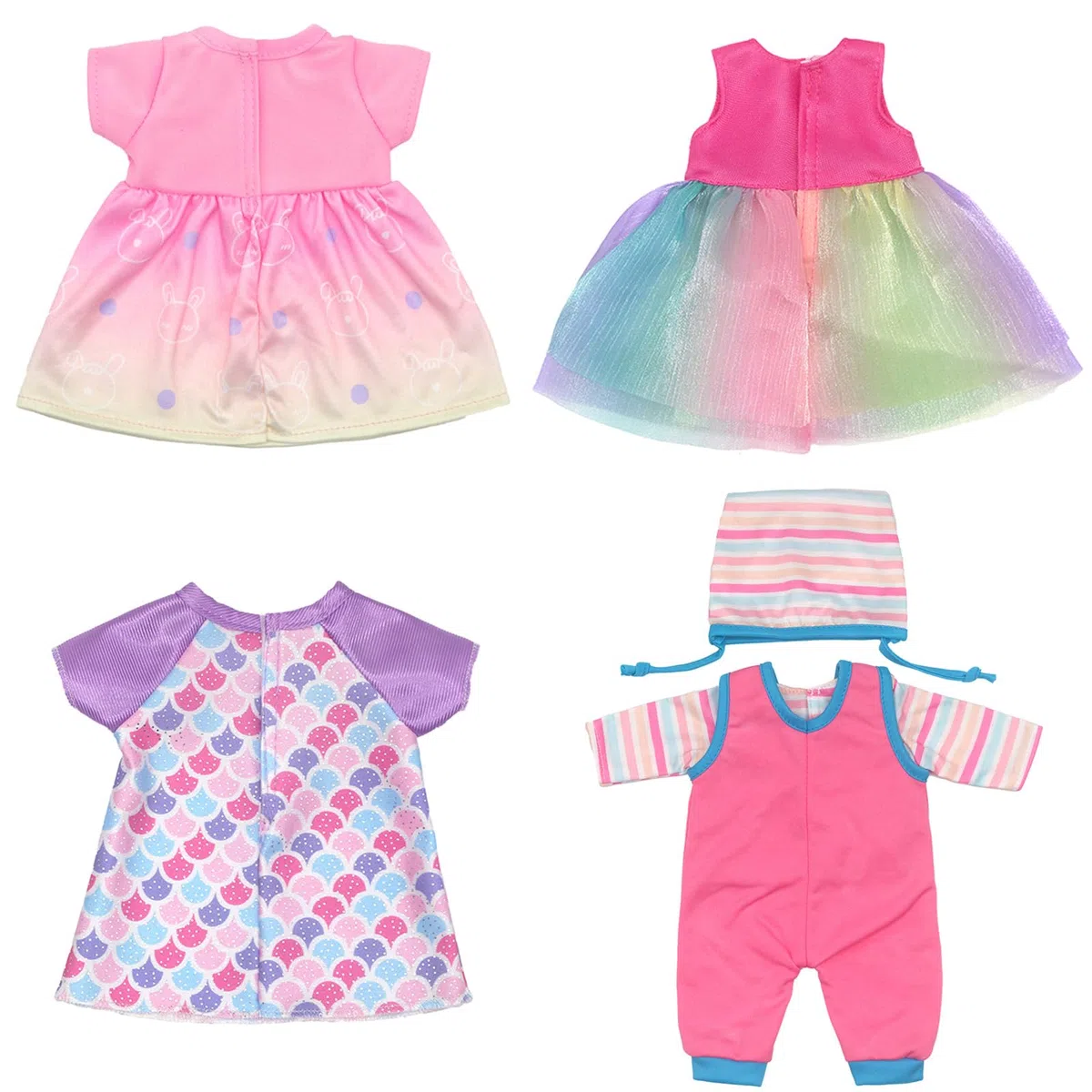 Set di vestiti per bambole con cappotto, fascia e calze per bambole da 28 a 34 cm, 4 confezioni