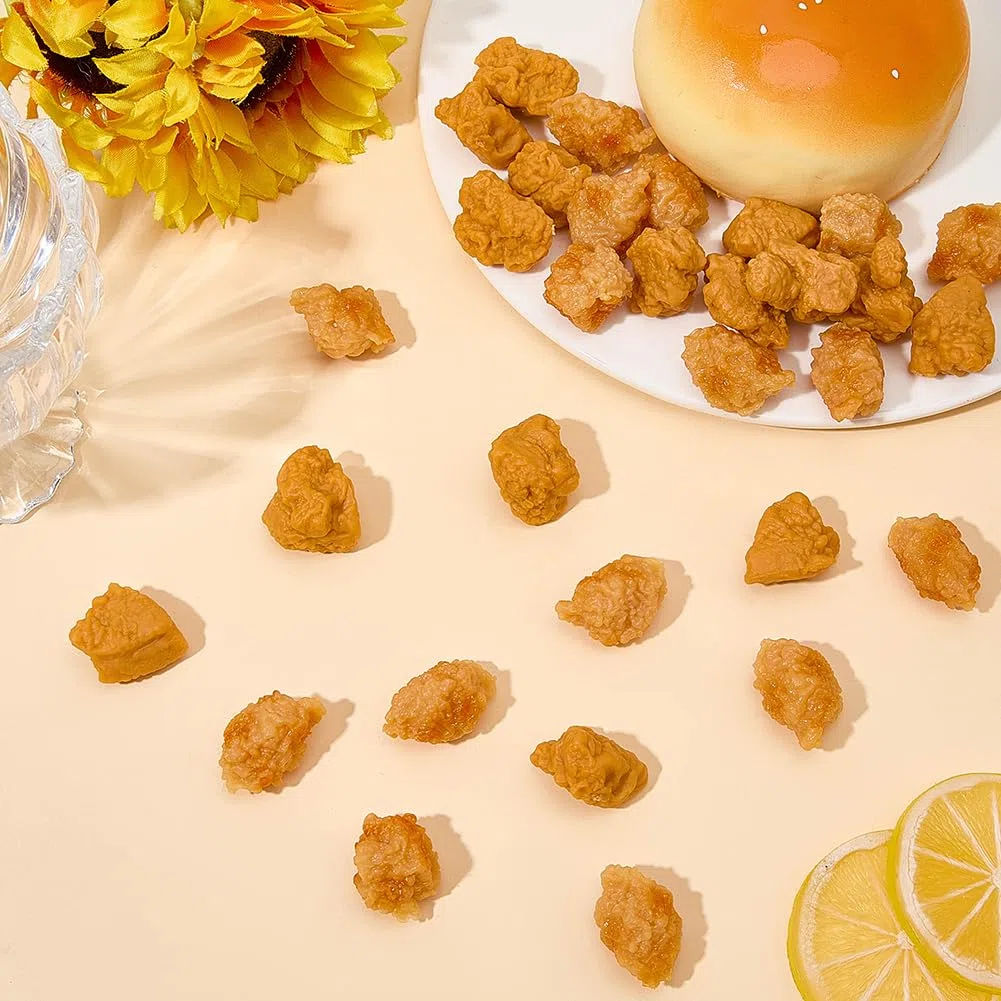 SUNNYCLUE 30 pezzo di Pollo Fritto Artificiale MoDellso Realistico Cibo Pollo Fritto Simulato Popcorn Finto Finto MoDellsi di Cibo Artificiale per La Decorazione di Feste In Cucina Domestica Fotografi