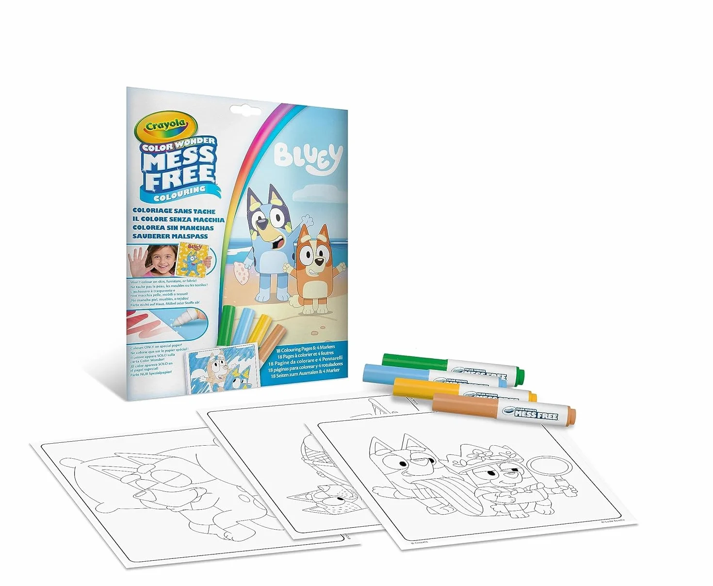 CRAYOLA - Color Wonder, Set Convenienza Colore Senza Macchia, Tema Bluey, Attività Creativa per Bambini, età 3,4,5 Anni
