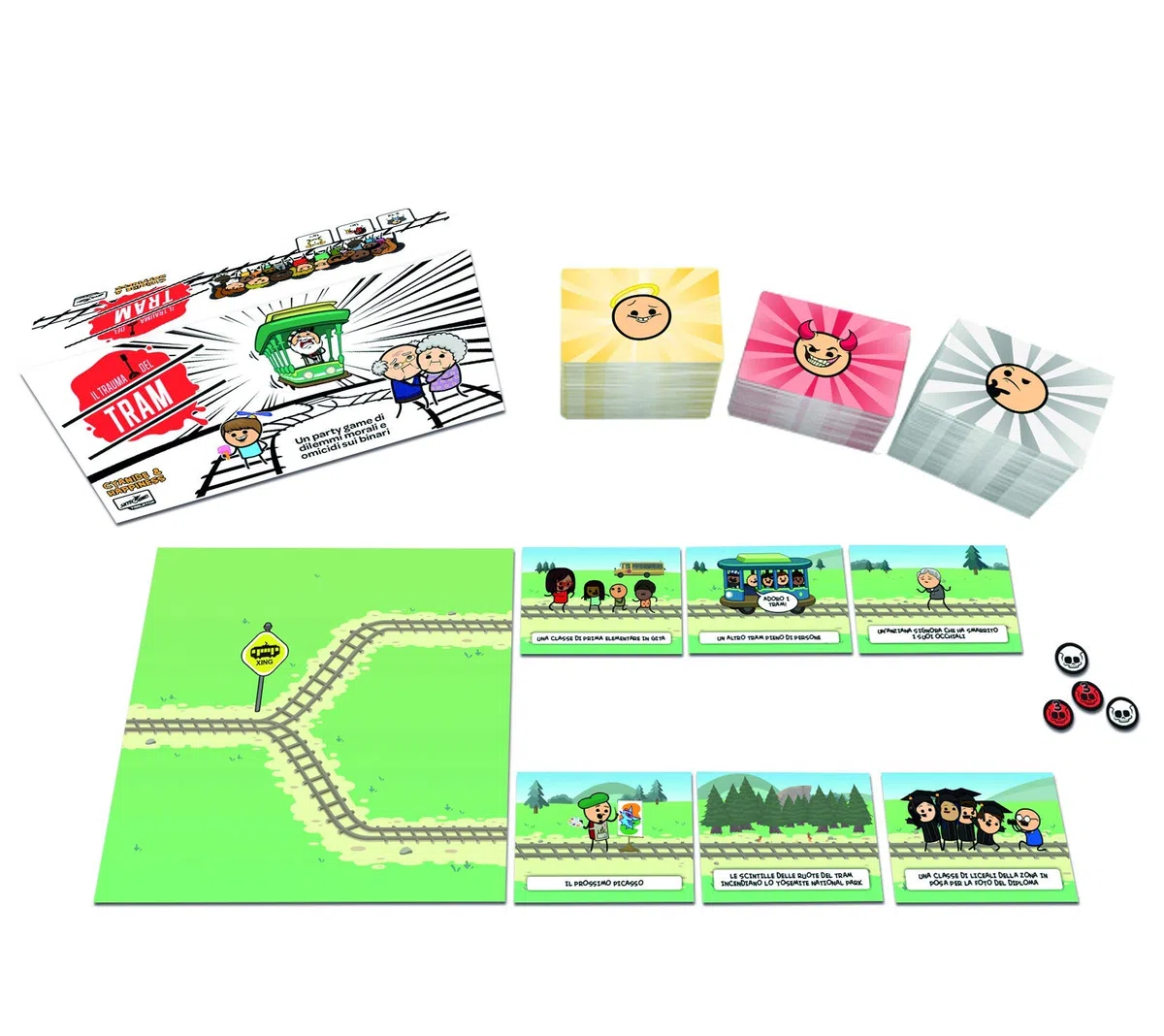 Asmodee - Il Trauma del Tram - Gioco da Tavolo, Divertente Party Game con Carte da Gioco, 3-13 Giocatori, 16+ Anni, 15 min, Edizione in Italiano