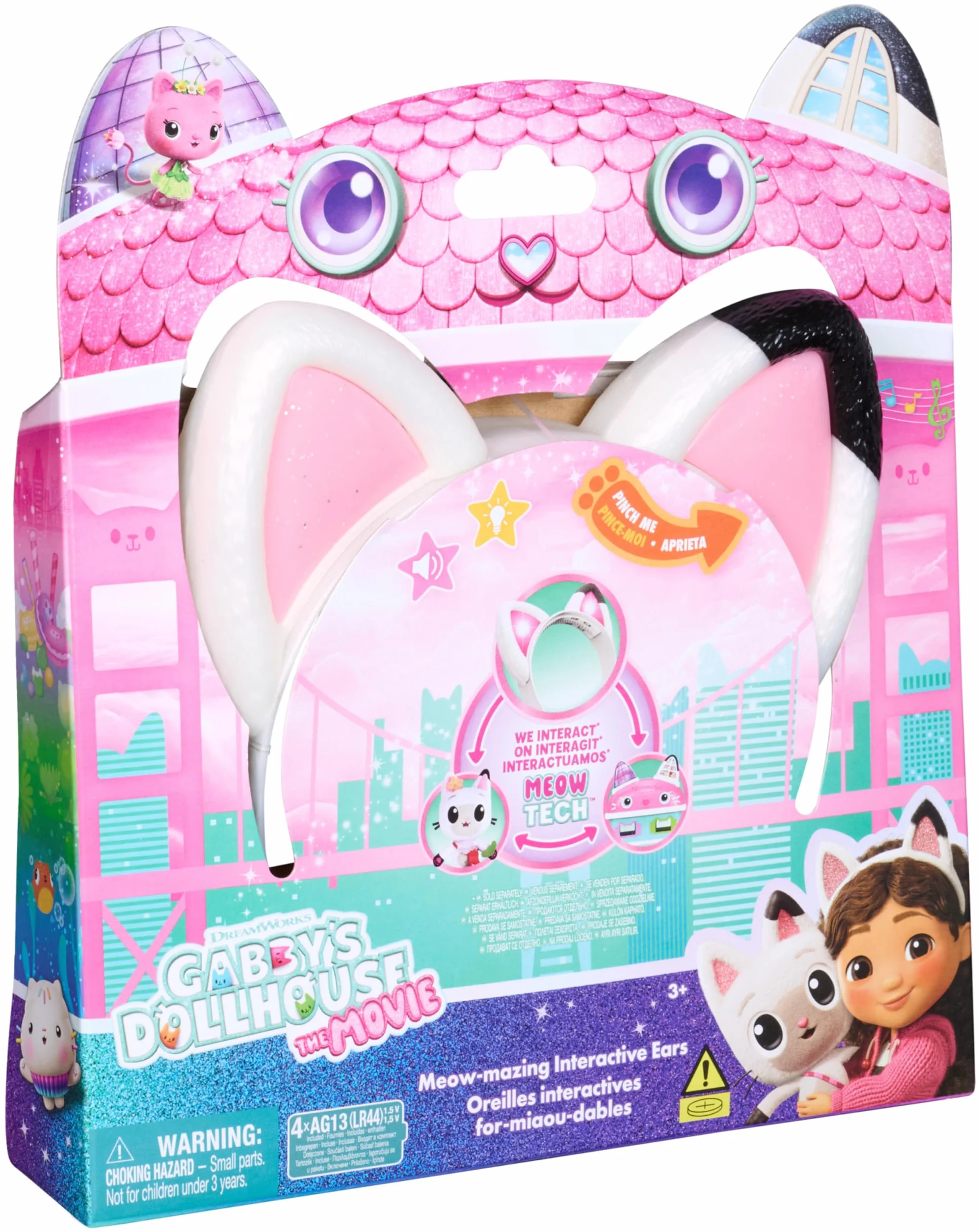 Gabby’s Dollhouse: The Movie, Orecchiette Interattive, Cerchietto con Luci, Suoni e 3 modalità di Gioco, Giocattolo per Bambine e Bambini, 3+ Anni