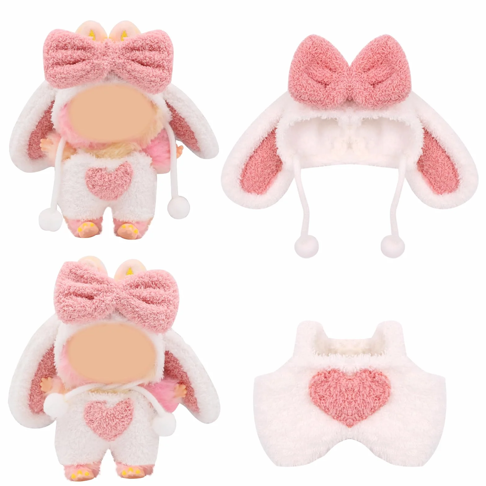 Vestiti per peluche bubububu, 17 cm, vestiti in peluche, solo vestiti, accessori per 17 cm, felpa con cappuccio, abbigliamento fai da te, regali per bambini