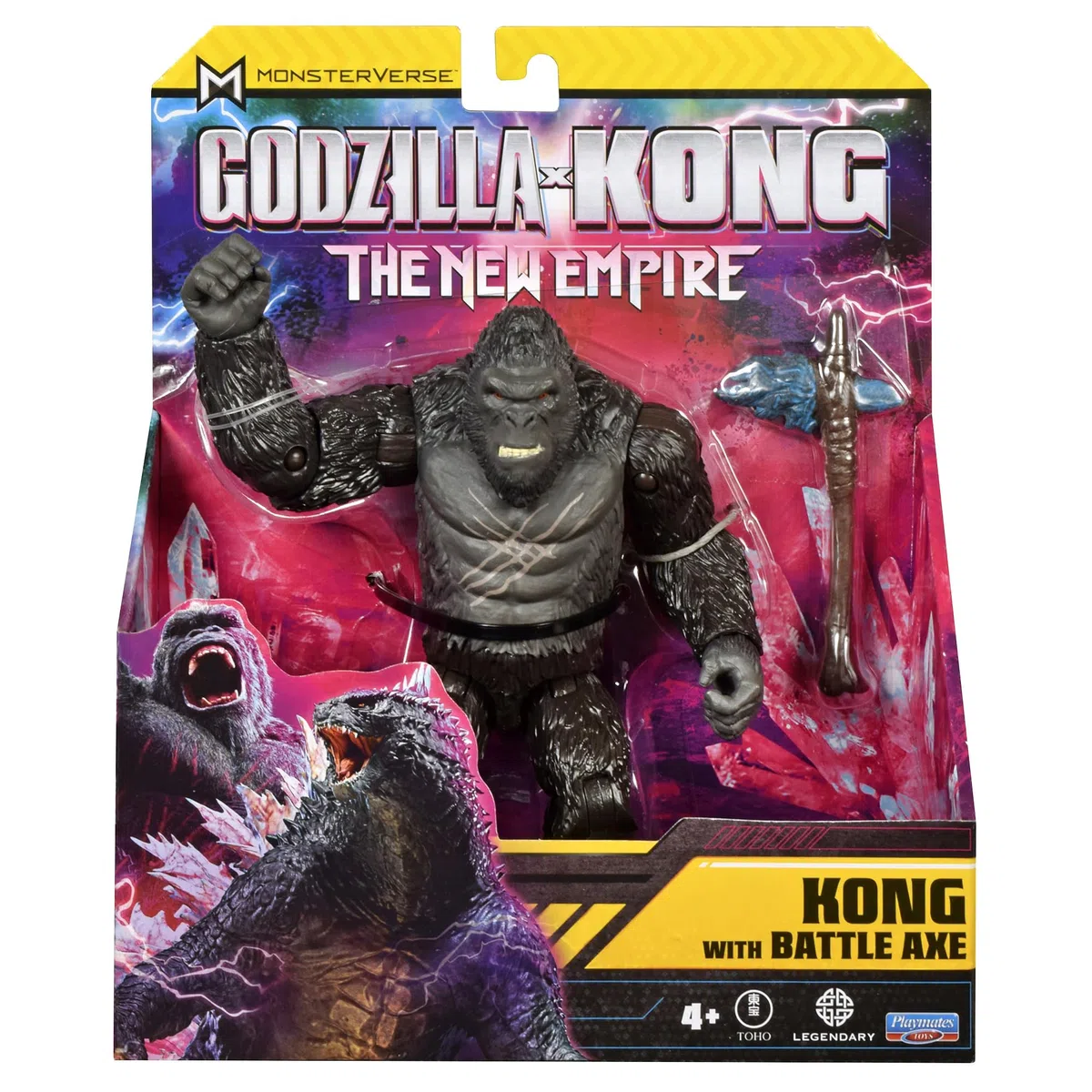 MonsterVerse Godzilla x Kong: The New Empire, action figure giocattolo da combattimento di Kong, personaggio iconico del film da collezione, include la funzione Ascia da battaglia, adatto per bambini