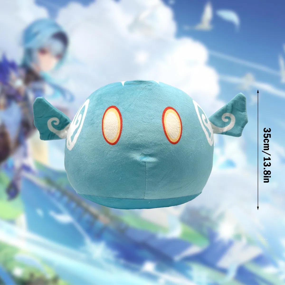 Genshin Impact Peluche, Genshin Impact Sllime Monster Plush, Cuscino di Peluche a Forma di Mostro, Mostro Peluches 35cm Bambola Regalo Decorazione