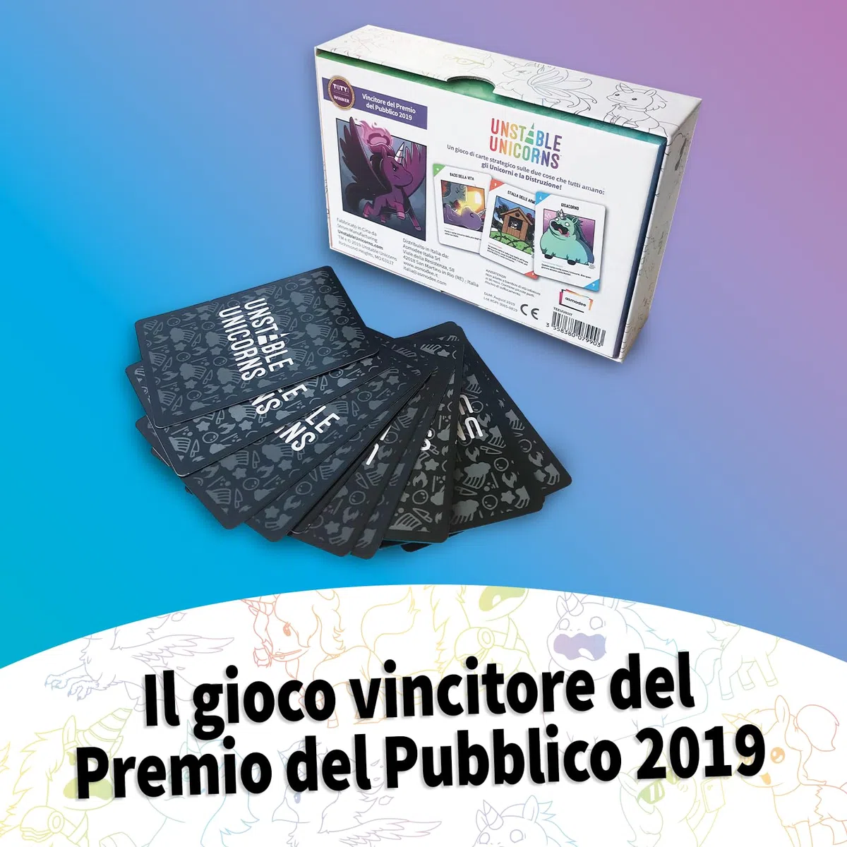 Asmodee – UNSTABLE UNICORNS – Tradisci i tuoi amici e scatena la distruzione – Gioco Strategico e Carte da Gioco Divertente – Idea Regalo – 2-8 Giocatori – 8+ Anni – Ed. in Italiano
