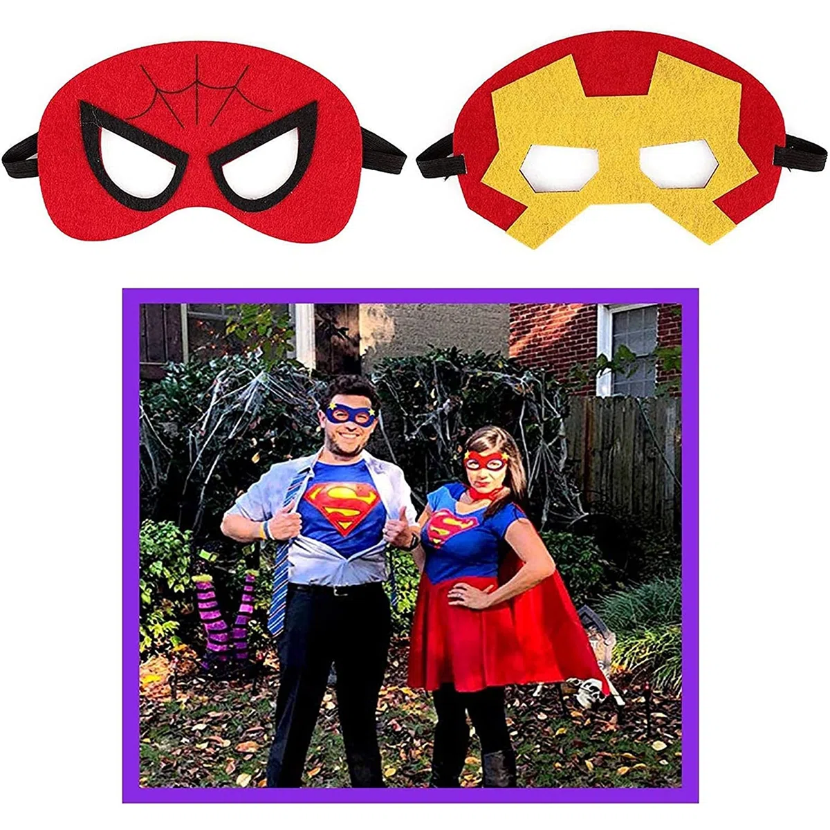ZPIMY 38 Pezzi Maschere Supereroi per Bambini e Adulti - Maschere Feltro per Feste e Cosplay