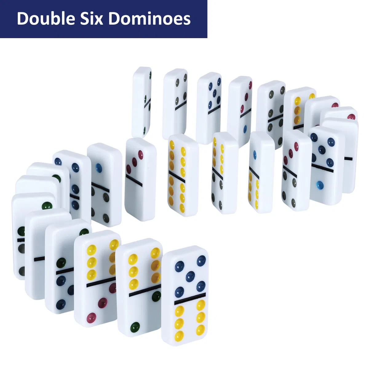 Domino Doppio 6 con Scatola di Metallo - 28 Pietre con Punti Colorati Set di Domino, Giochi da Tavolo Classici per Bambini e Adulti, Famiglie e Amici