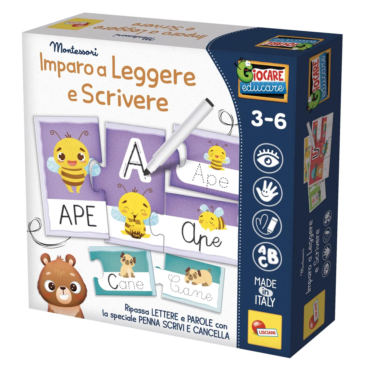 Liscianigiochi Montessori Imparo a Leggere e Scrivere, Multicolore, Medium, 100460