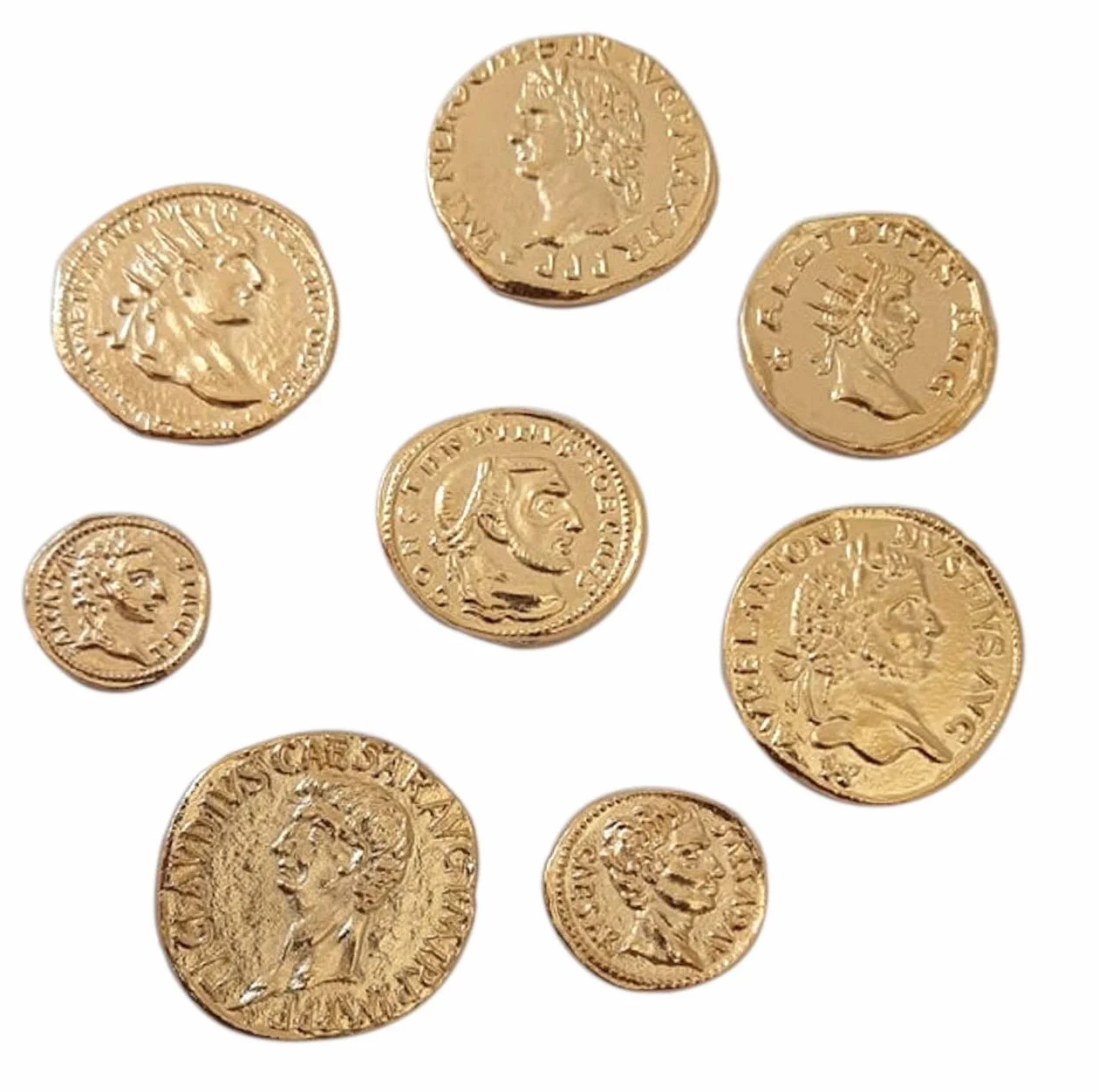 Eurofusioni Monete Romane Imperiali placcate Oro - Set 8 Imperatori Antica Roma