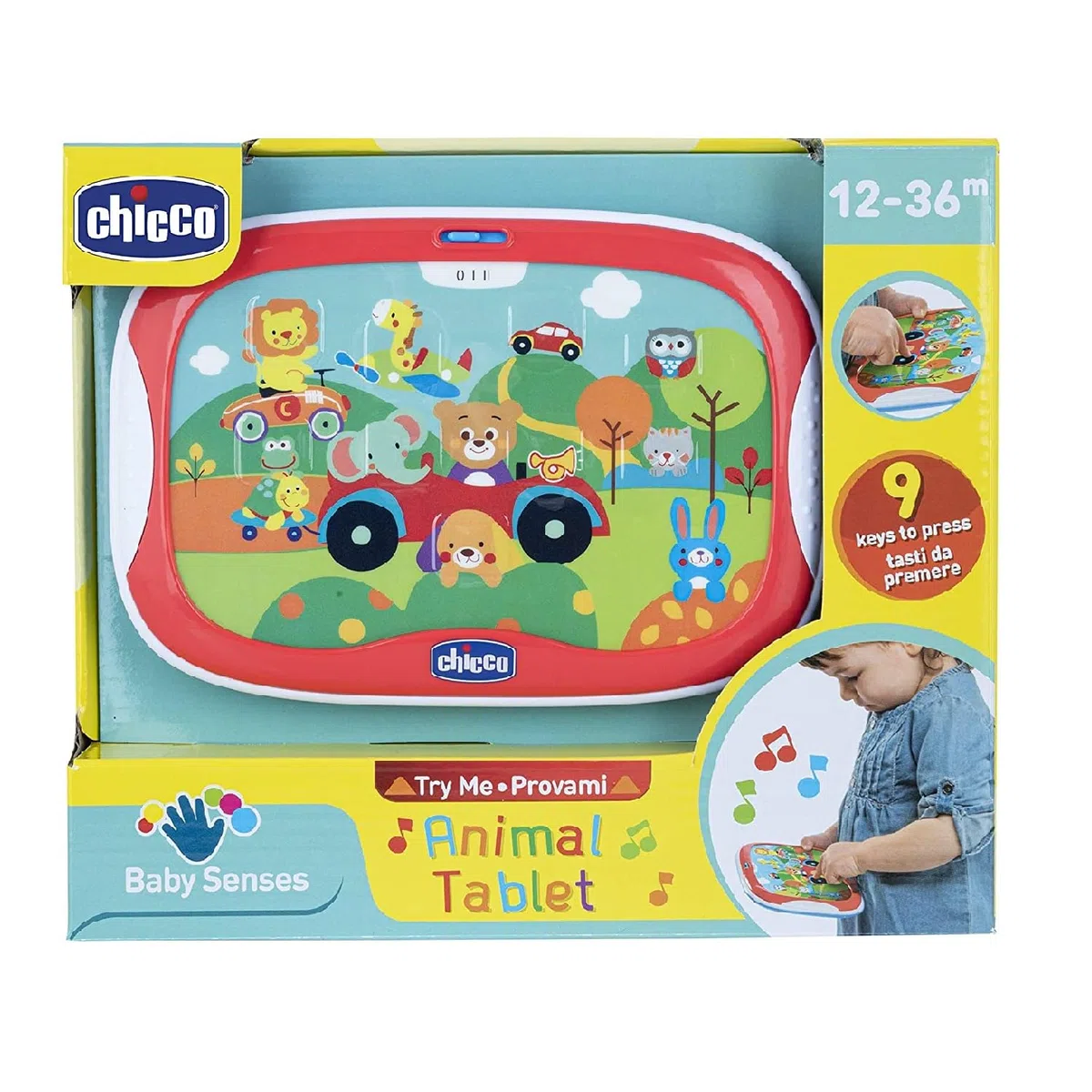 Chicco Gioco Tablet degli Animali, Elettronico Parlante con Contenuti Divertenti sugli Animali, Batterie Incluse, 12-36 Mesi, Multicolore