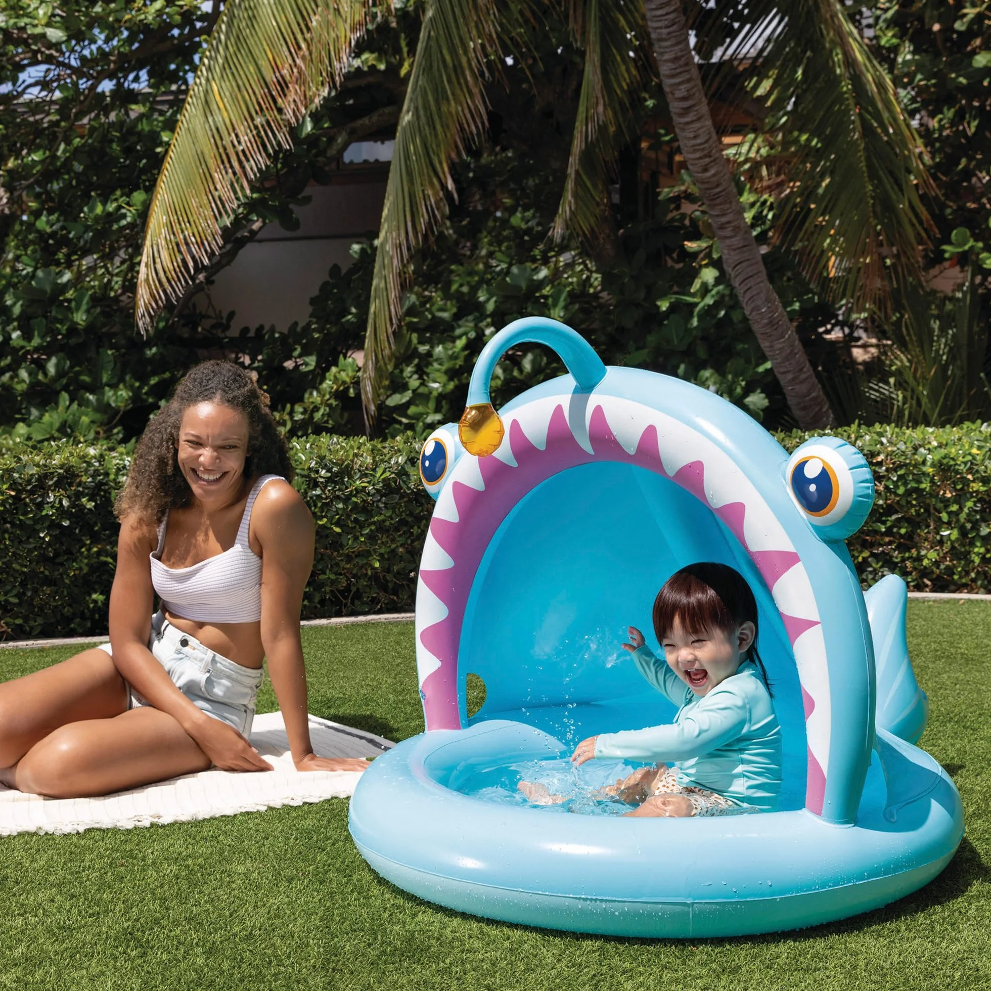 Intex 58419NP - Piscina Gonfiabile Baby Rana Pescatrice, 127x102x86 cm, 1-3 Anni