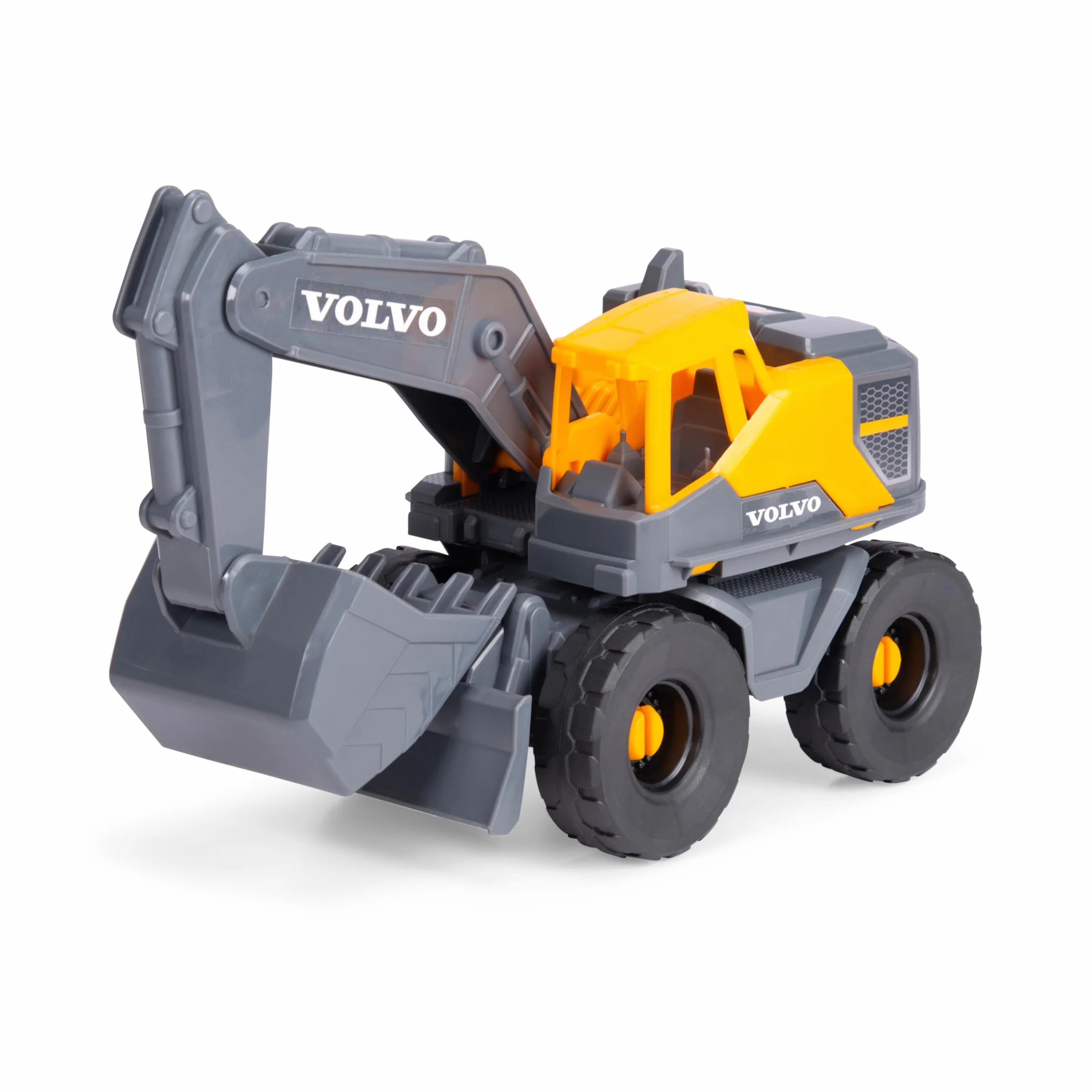 Dickie Toys - Volvo Escavatore Tough (26 cm) - Escavatore a pala giocattolo per bambini dai 3 anni in su, con ruota libera, braccio mobile e pala, adatto come giocattolo di sabbia