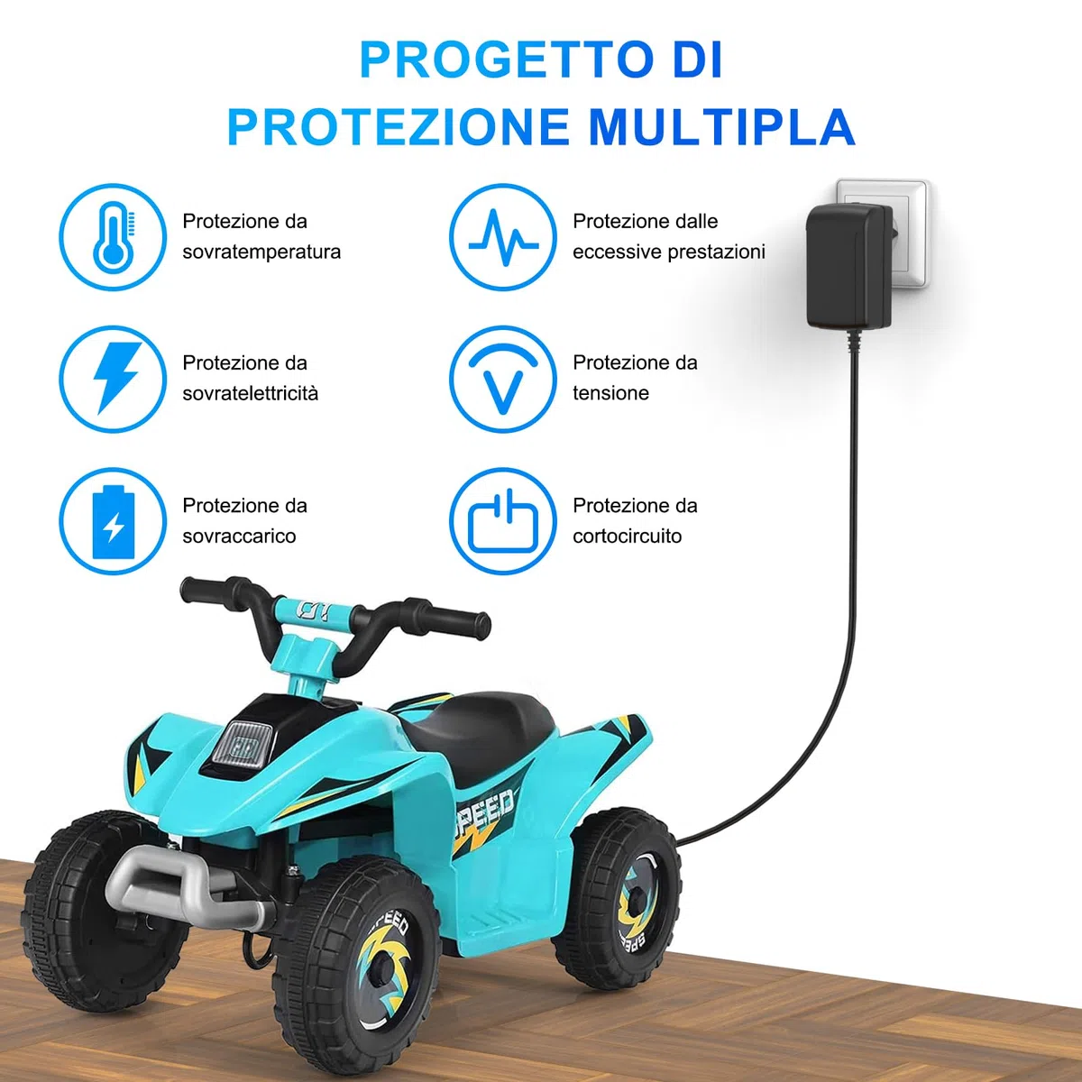 shefor Caricabatterie 12V 1A Compatibile con Auto Elettriche per Bambini, Alimentatore 12V 1000mA per Veicoli Giocattolo Elettrici Quad Trattore Moto SUV ATV Macchina Giocattolo per Bambini